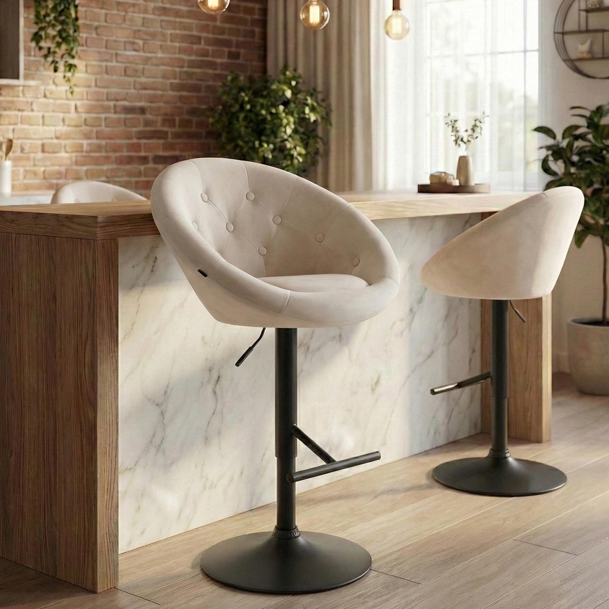 Taburete de bar London de terciopelo