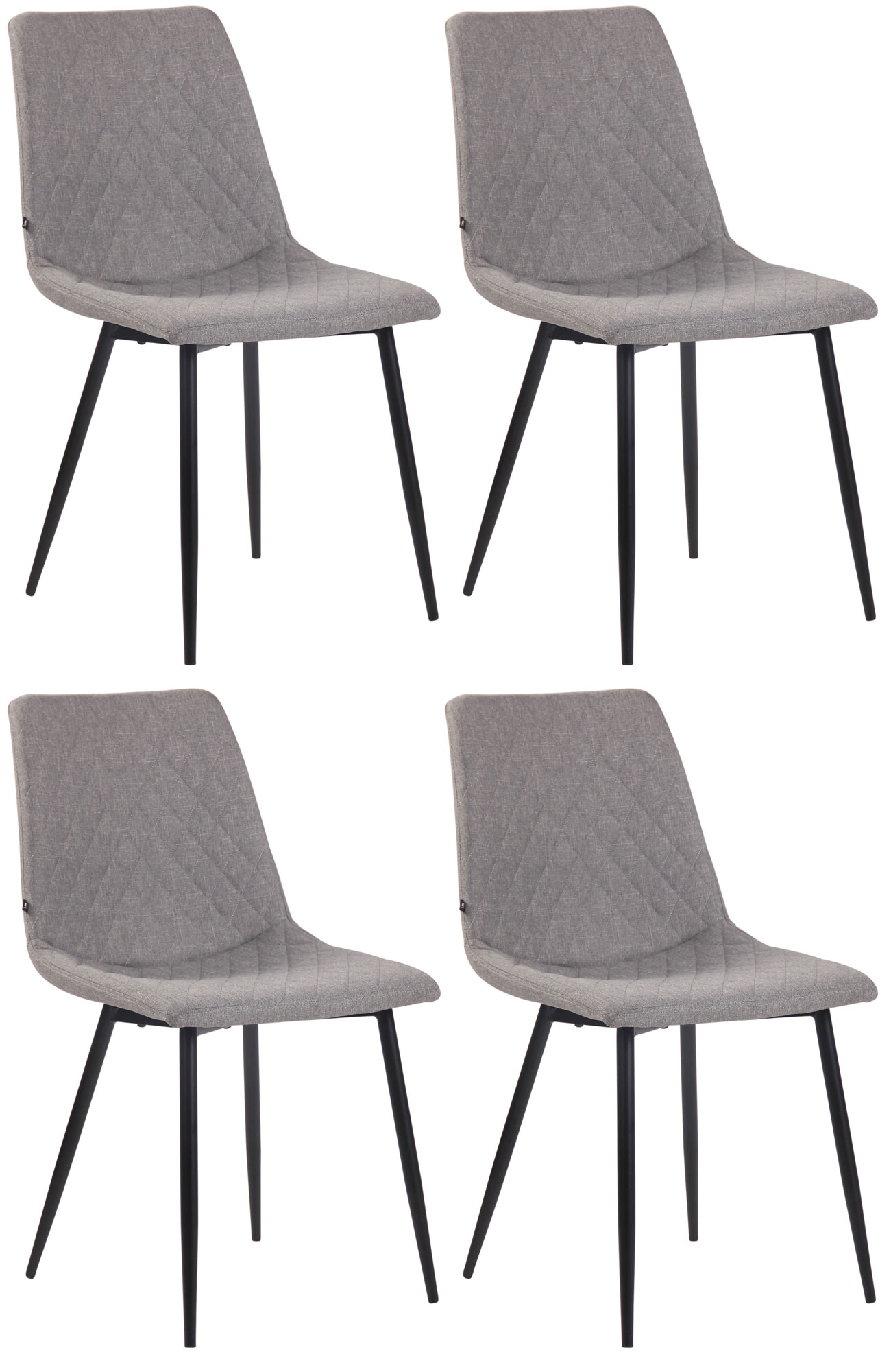 Juego de 4 sillas de comedor Telde tapizadas en tela