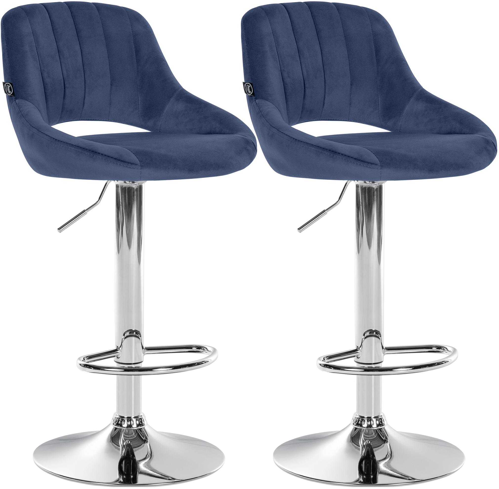 Juego de 2 taburetes de bar Milet de terciopelo