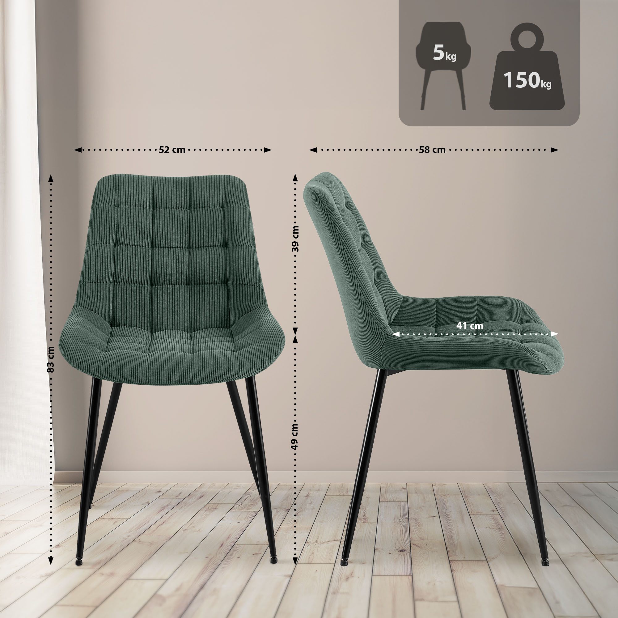 Silla de comedor Sardna Cord