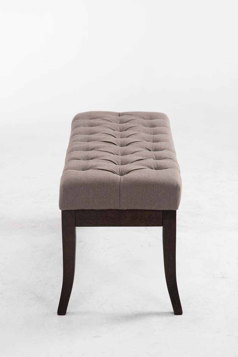 Taburete Recibidor Ramses En Tela & Madera Oscura