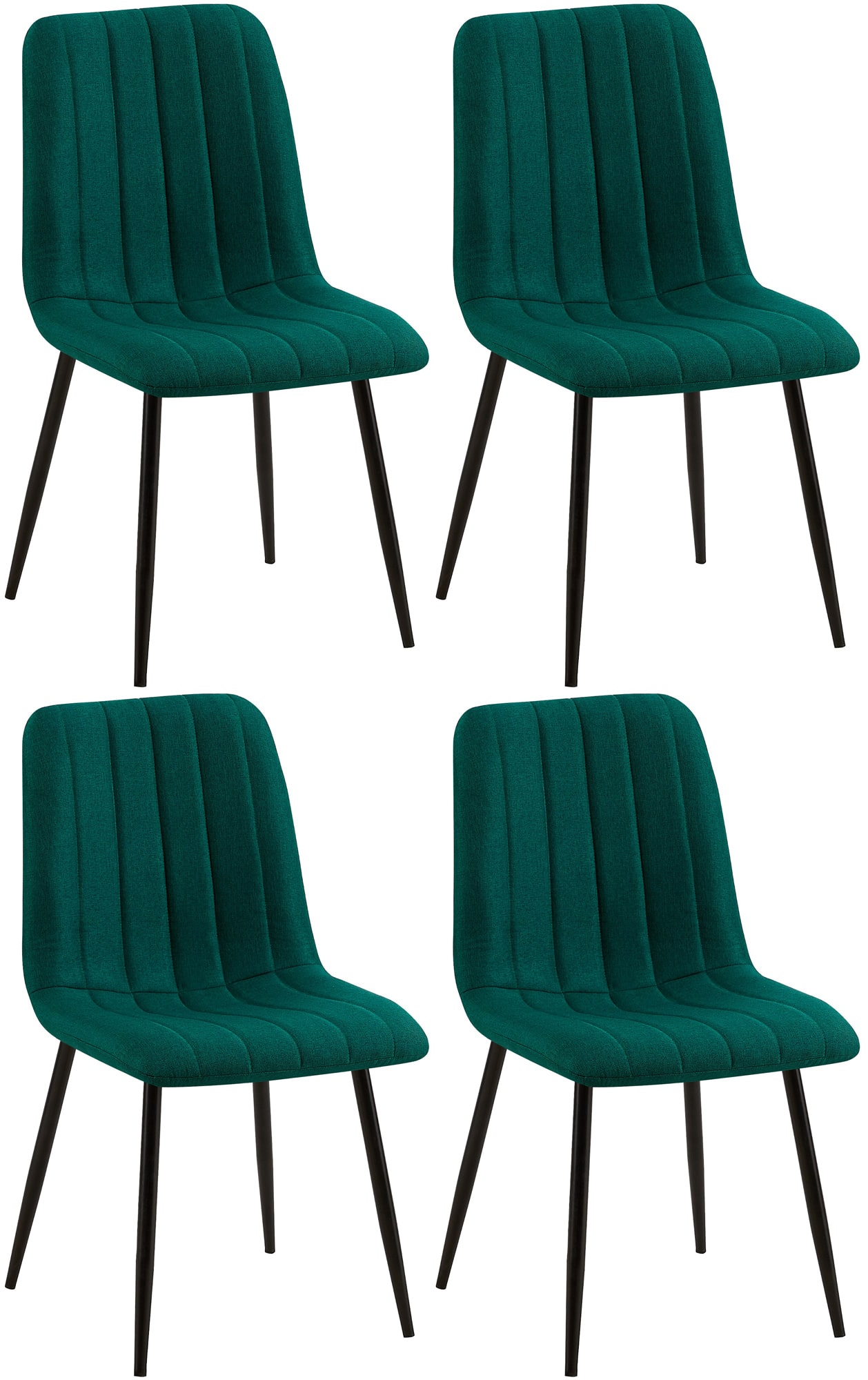 Set de 4 sillas de salón Dijon en tela o terciopelo