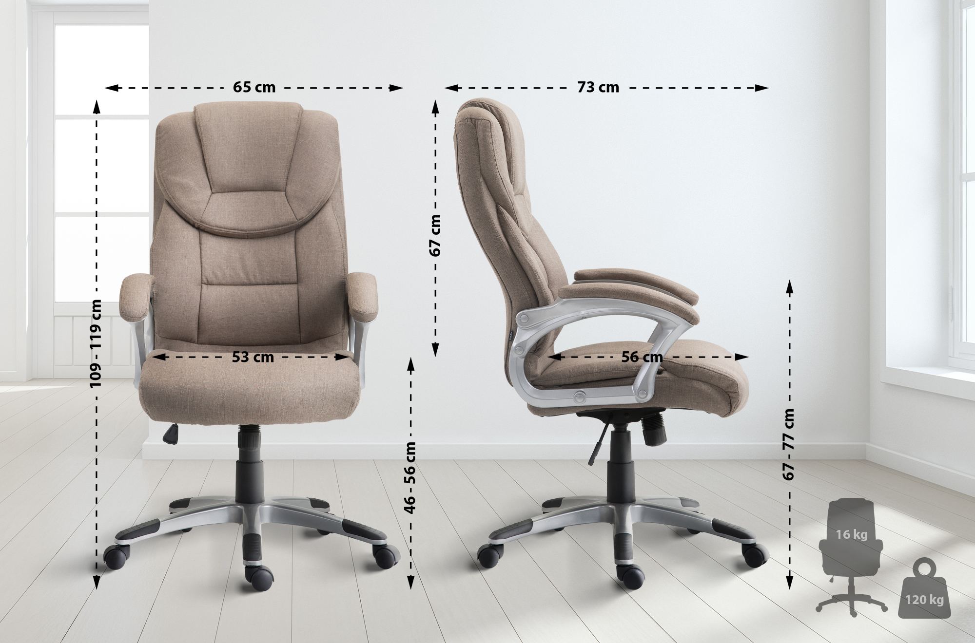 Silla de Oficina Texas en Tela
