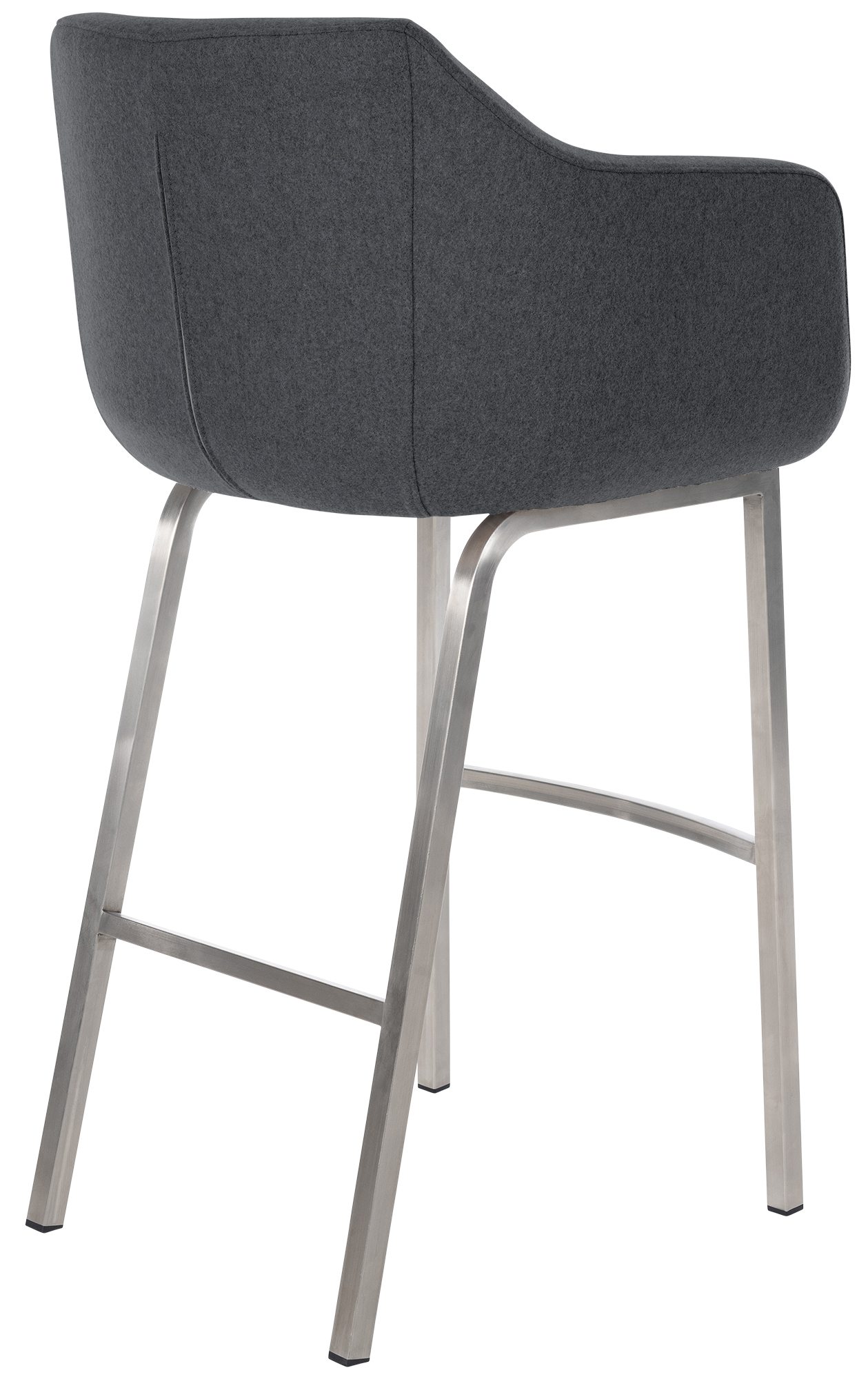 Taburete de bar Monea en fieltro & base de 4 patas