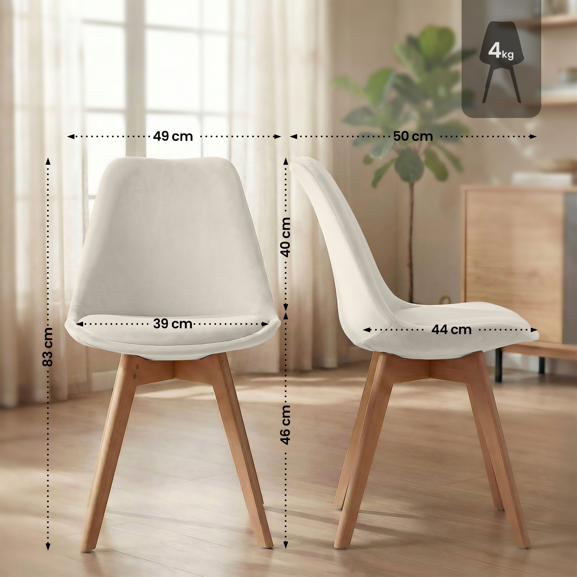 Silla de comedor Linares elegante, cómoda y fácil de limpiar Ideal para tu hogar
