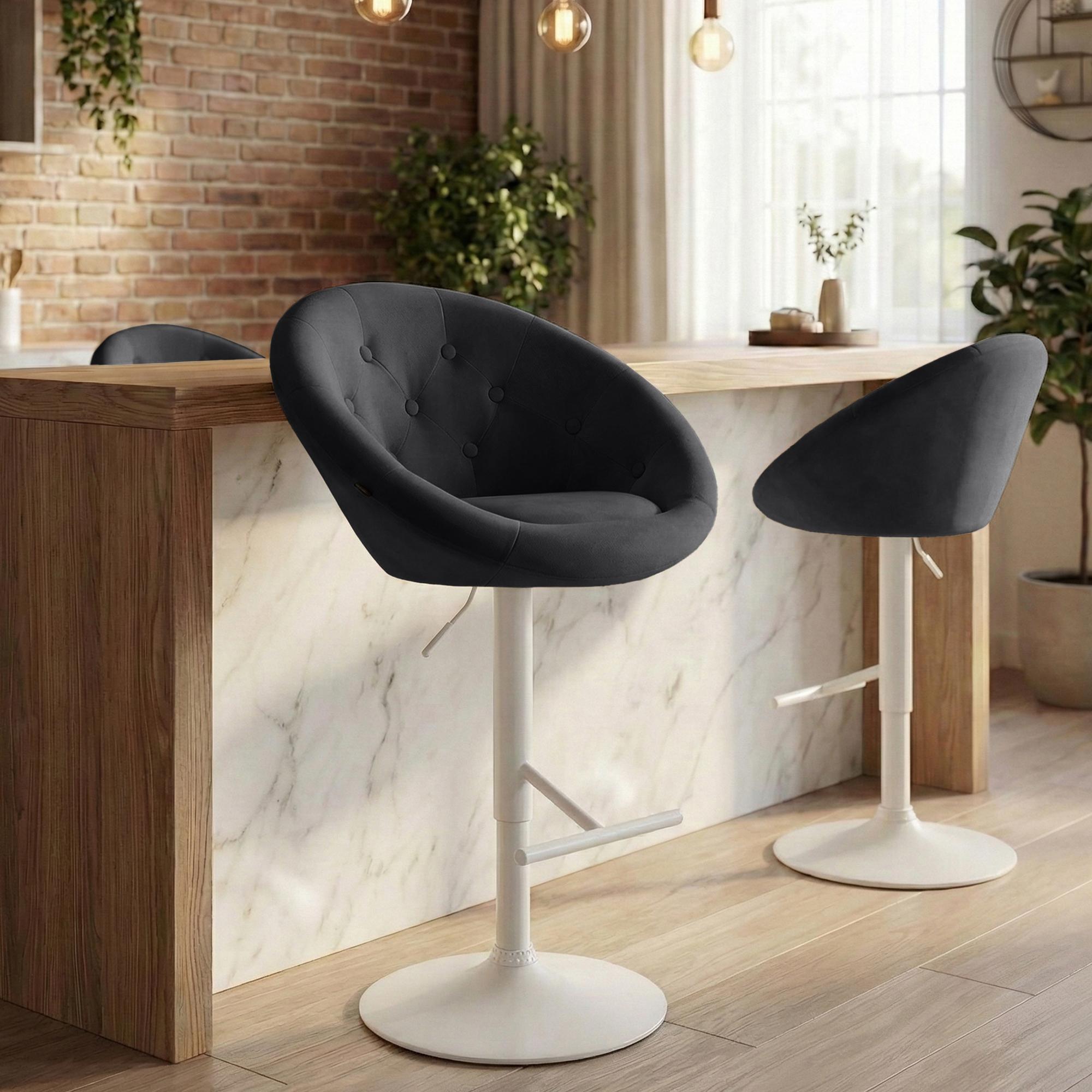 Taburete de bar London de terciopelo