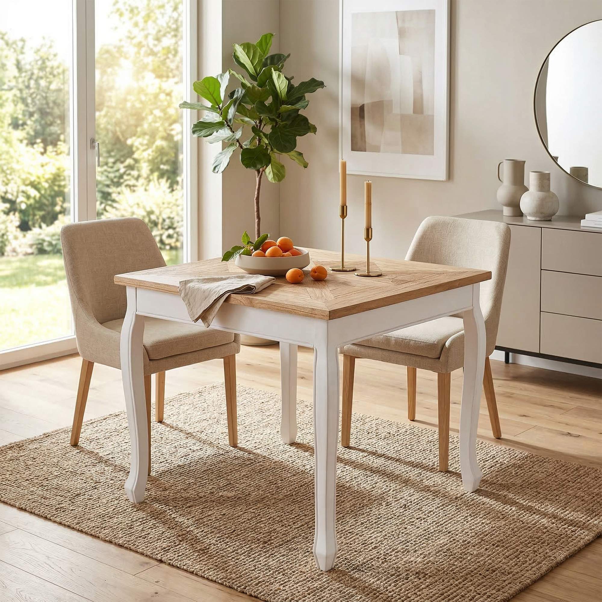 Mesa de comedor Lindon cuadrada 80x80 cm