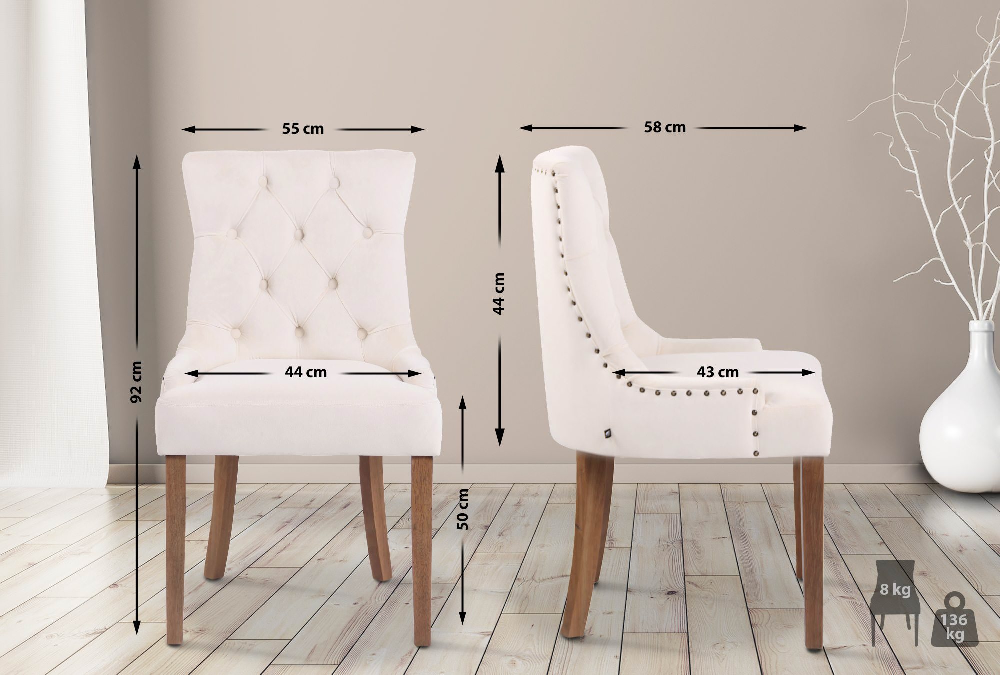 Silla De Comedor Aberdeen En Terciopelo