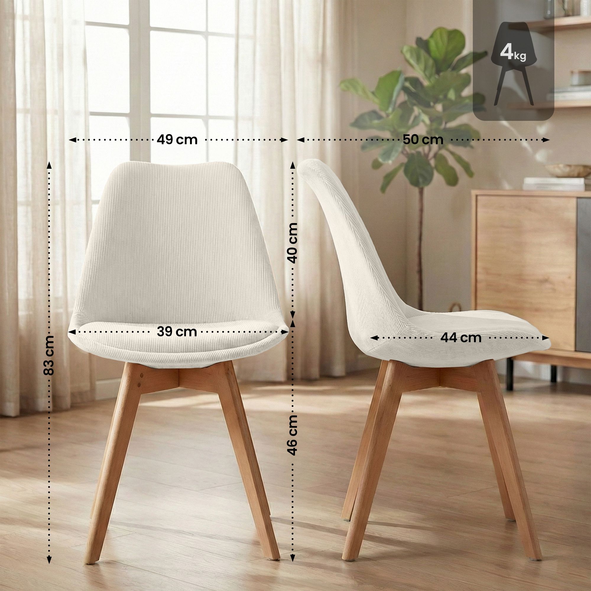 Silla de comedor Linares elegante, cómoda y fácil de limpiar Ideal para tu hogar