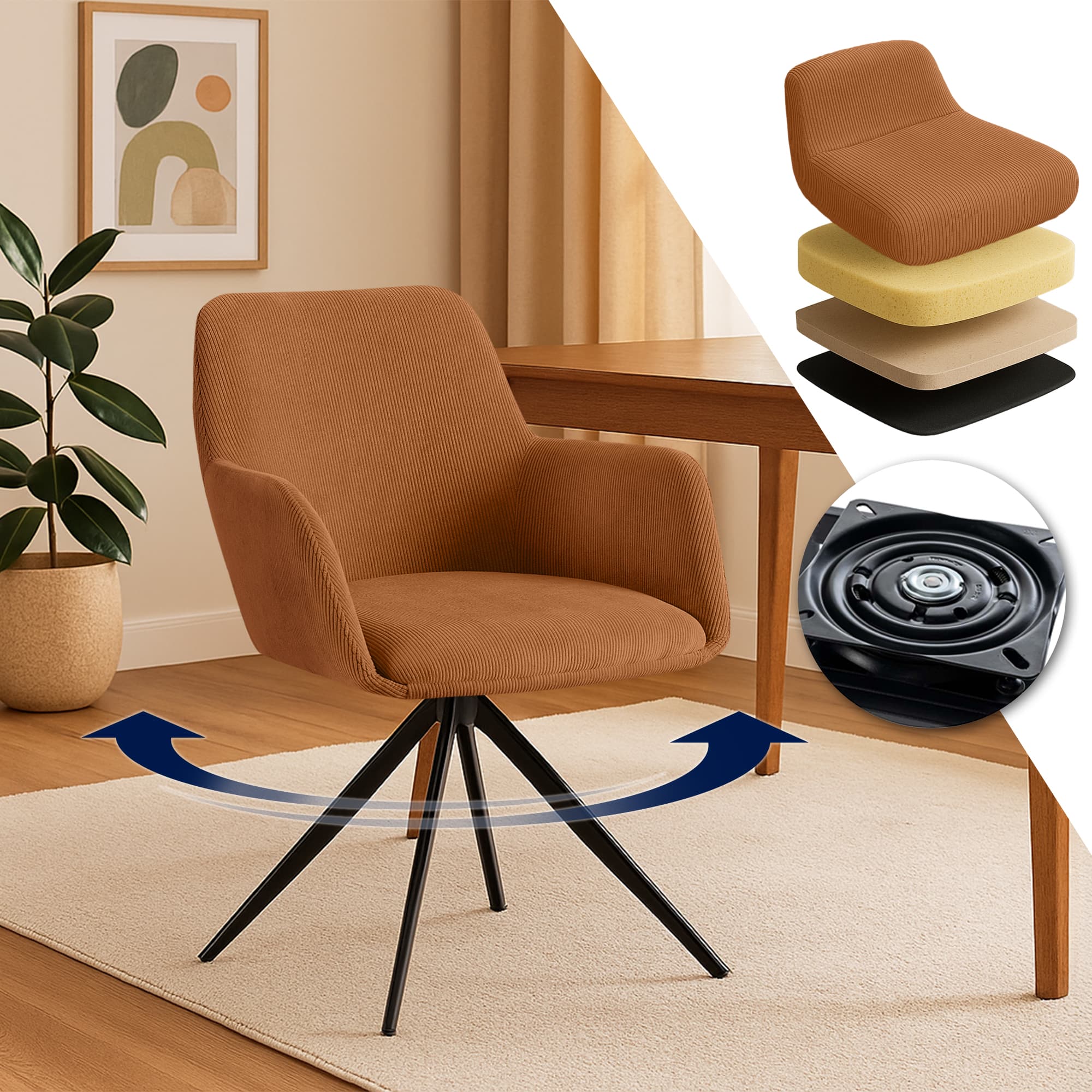 Silla de comedor Olema Cord