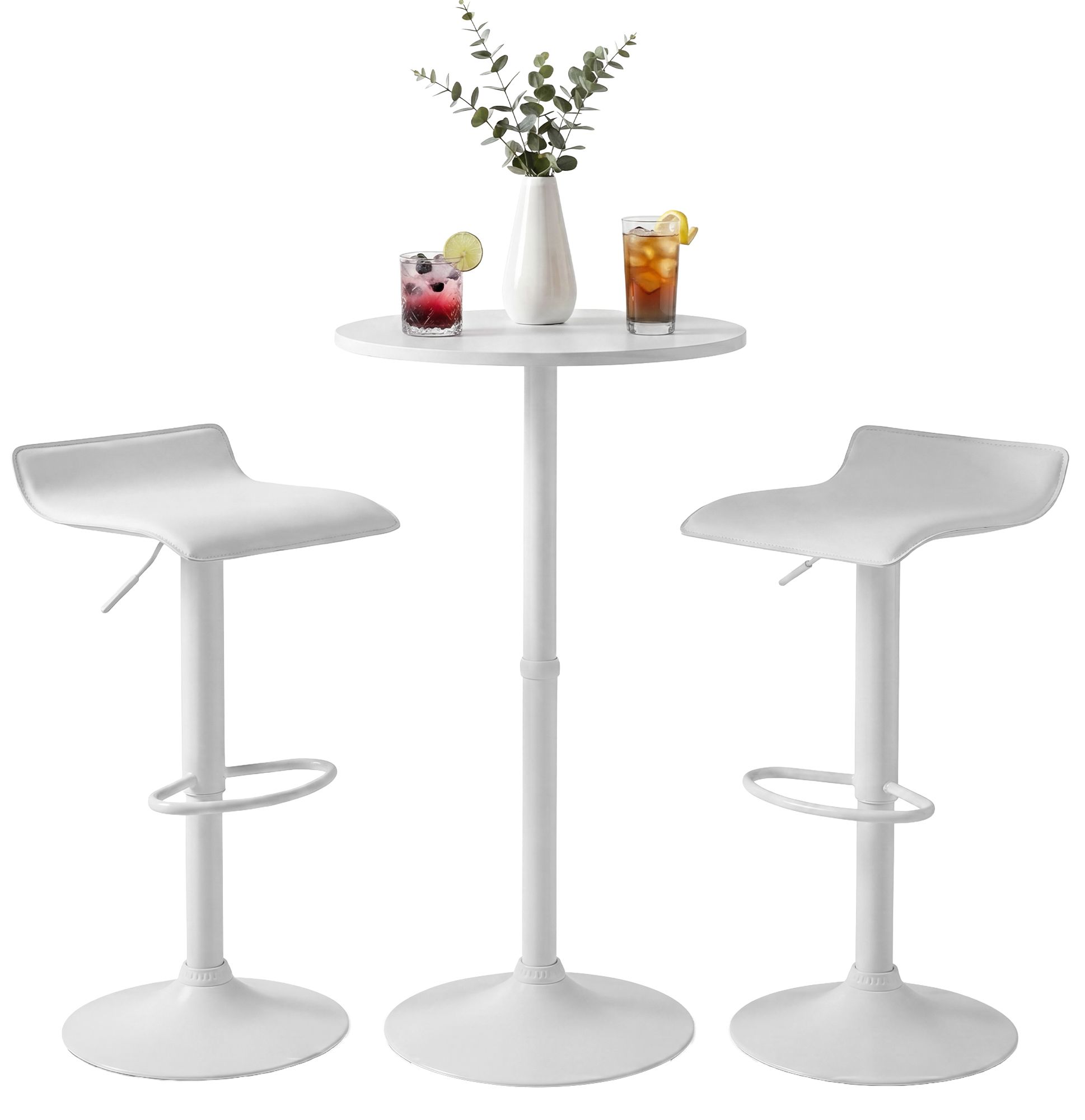Set de mesa alta de bar Lumo con dos taburetes