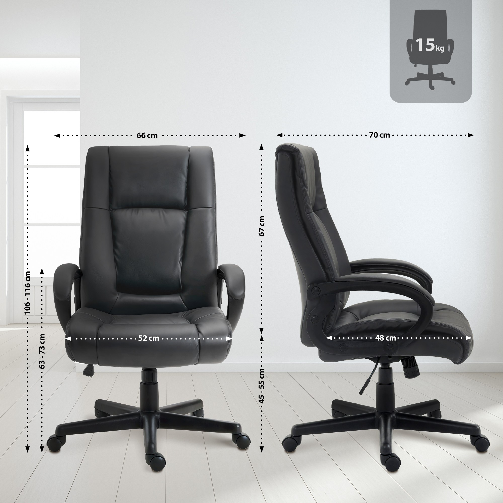 Silla de oficina XL Sparta imitación cuero