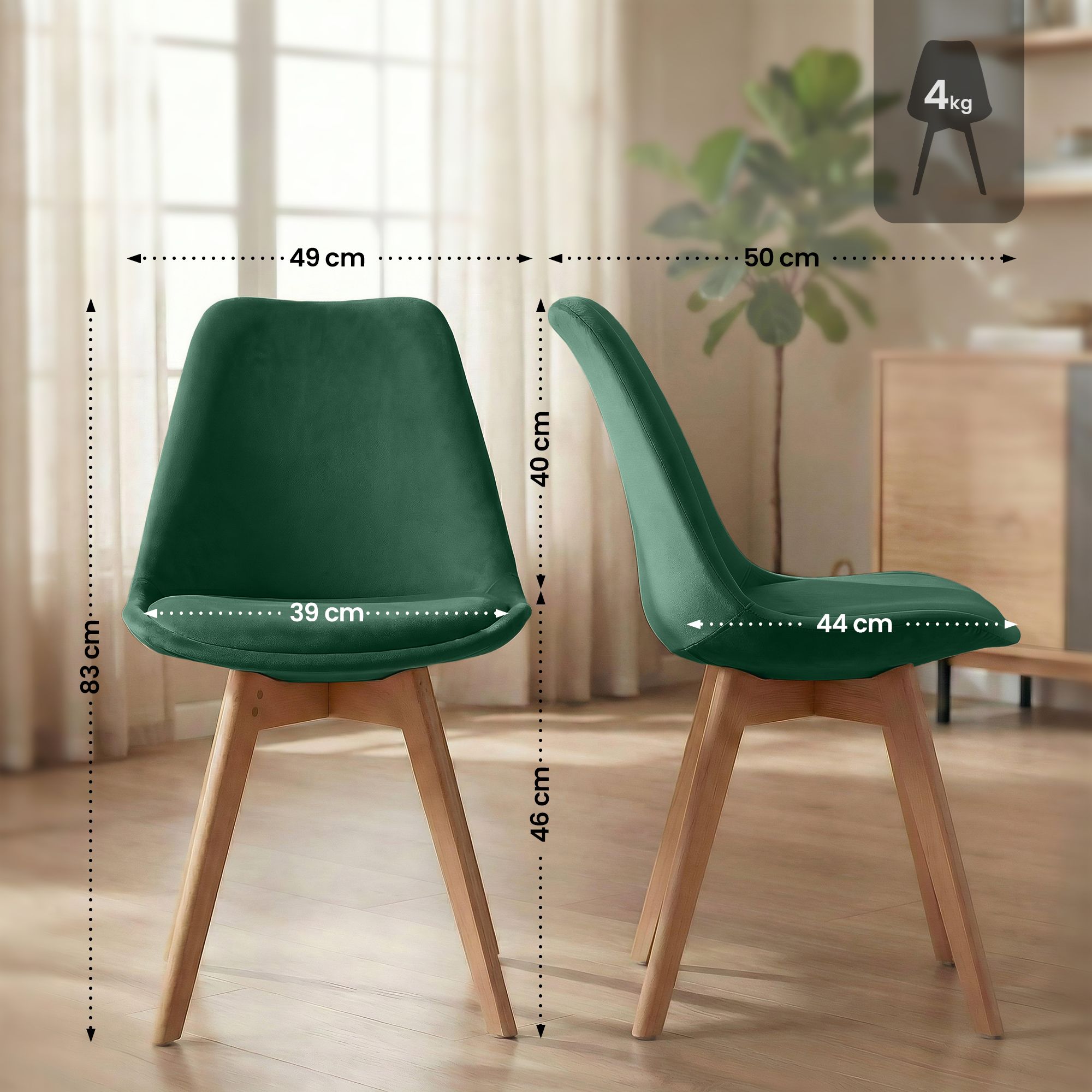 Silla de comedor Linares elegante, cómoda y fácil de limpiar Ideal para tu hogar