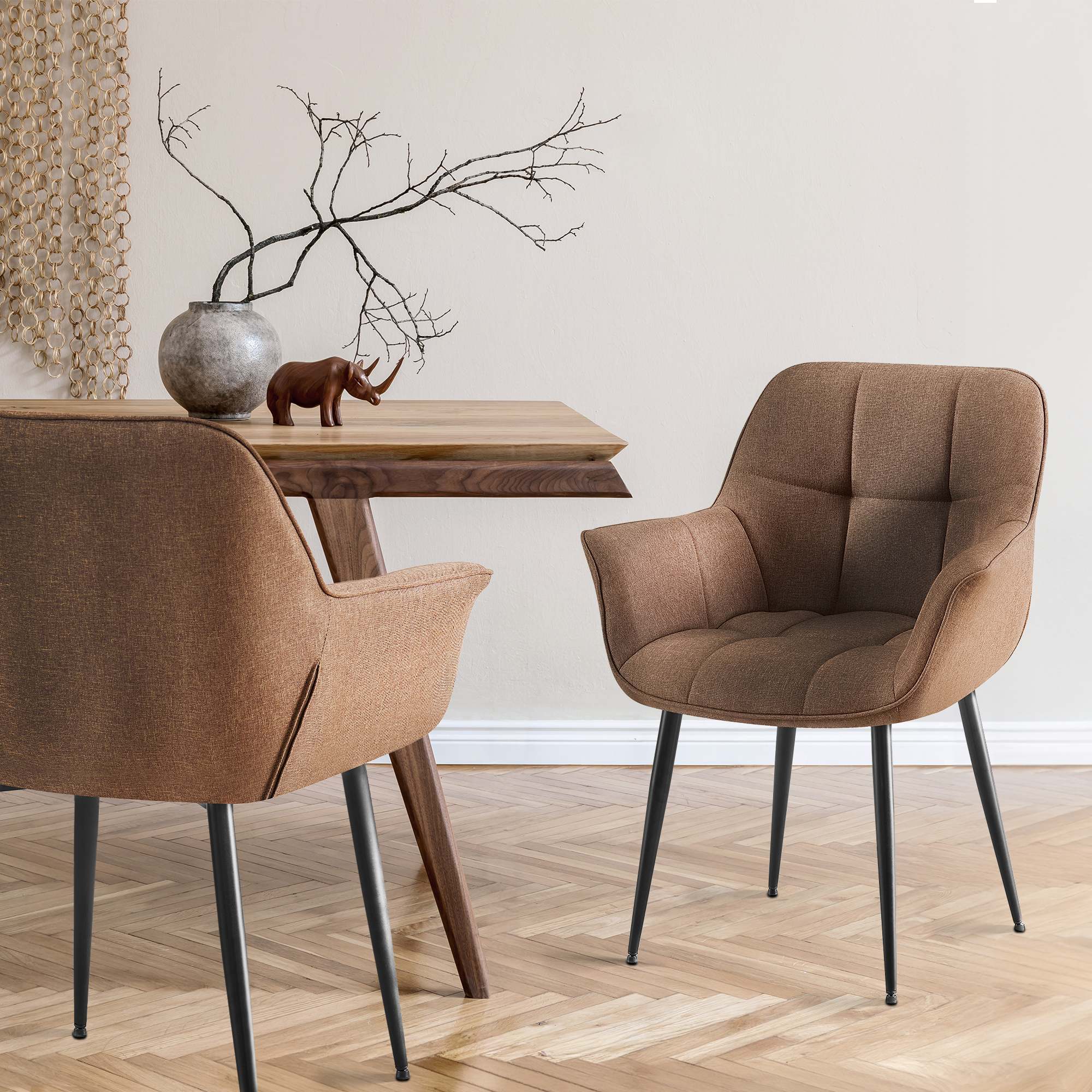 Silla de comedor Roseville en tela o polipiel
