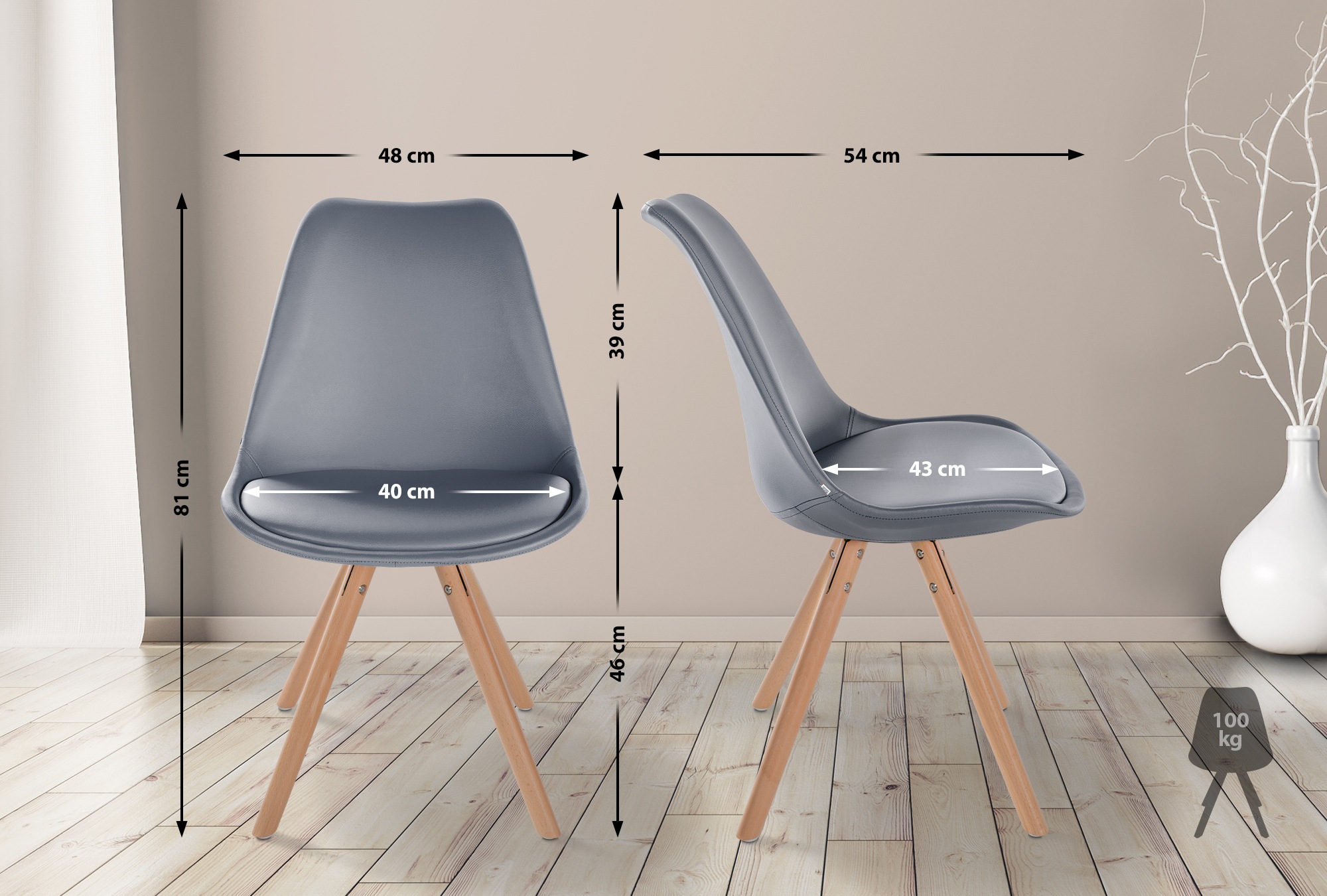 Silla de comedor sofia en polipiel