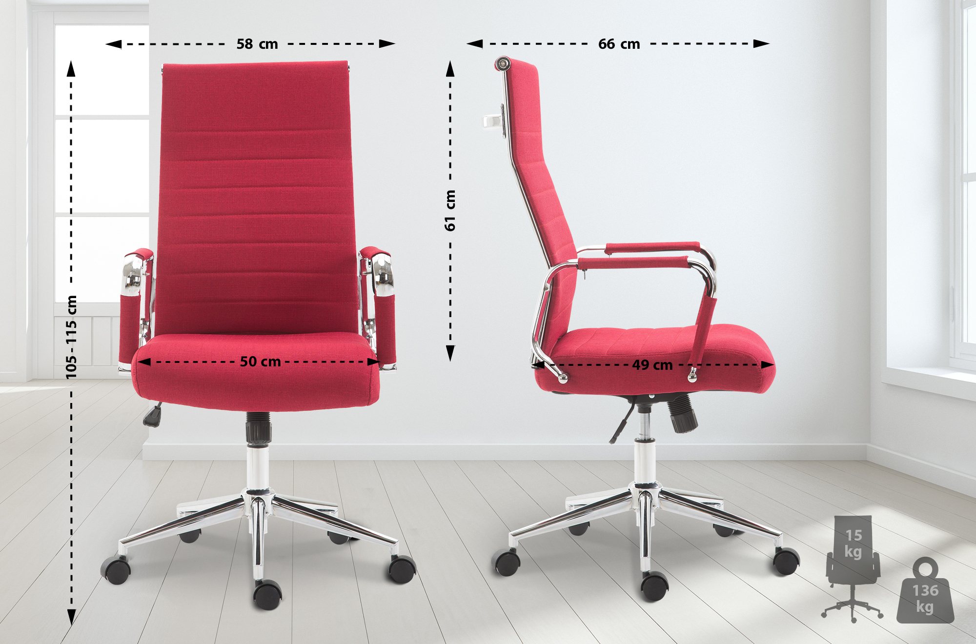 Silla De Oficina Kolumbus En Tela