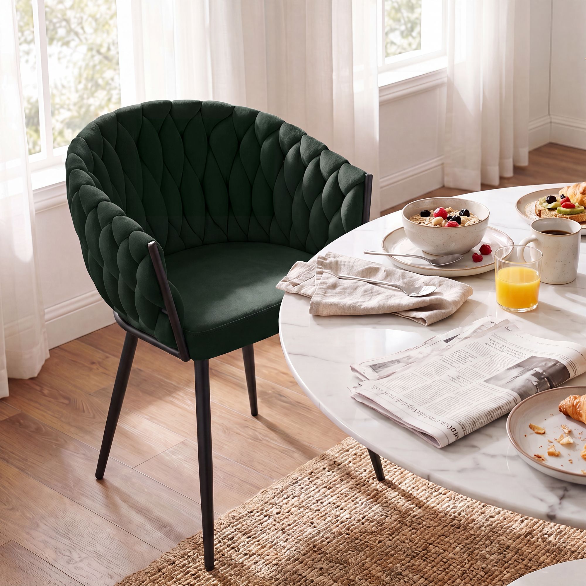 Silla de comedor Molise de terciopelo elegante y cómoda para tu hogar