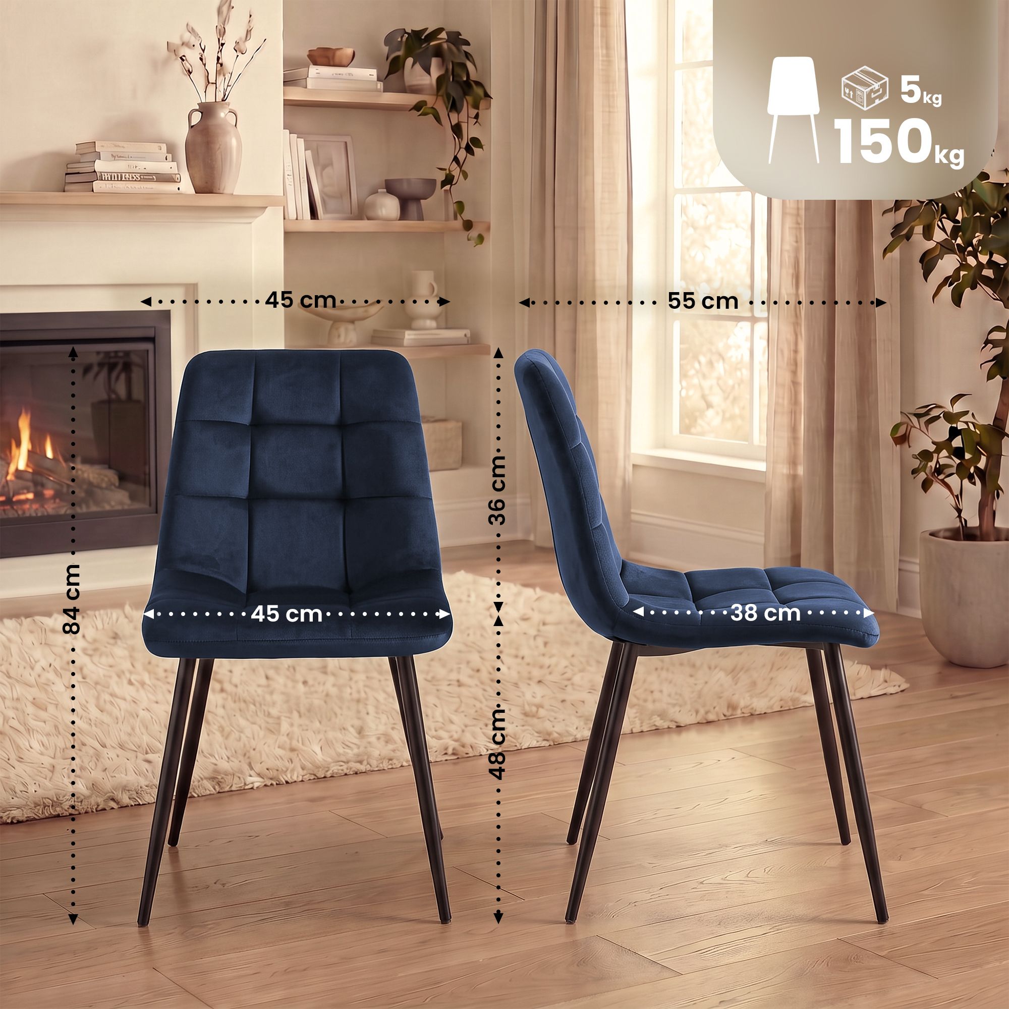Pack de 4 sillas de comedor Tilde