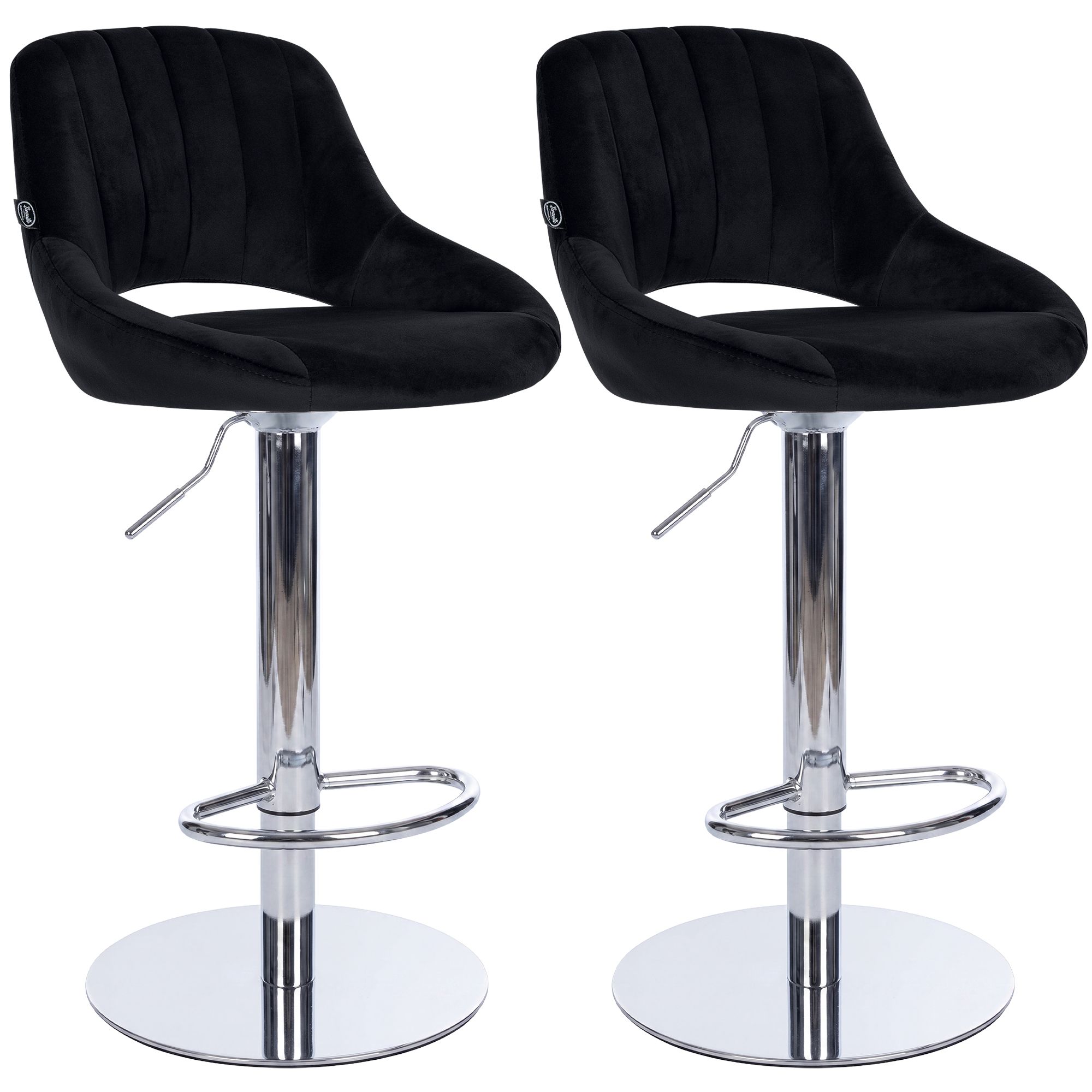 Set de 2 taburetes de bar Milet cromados con base extra pesada