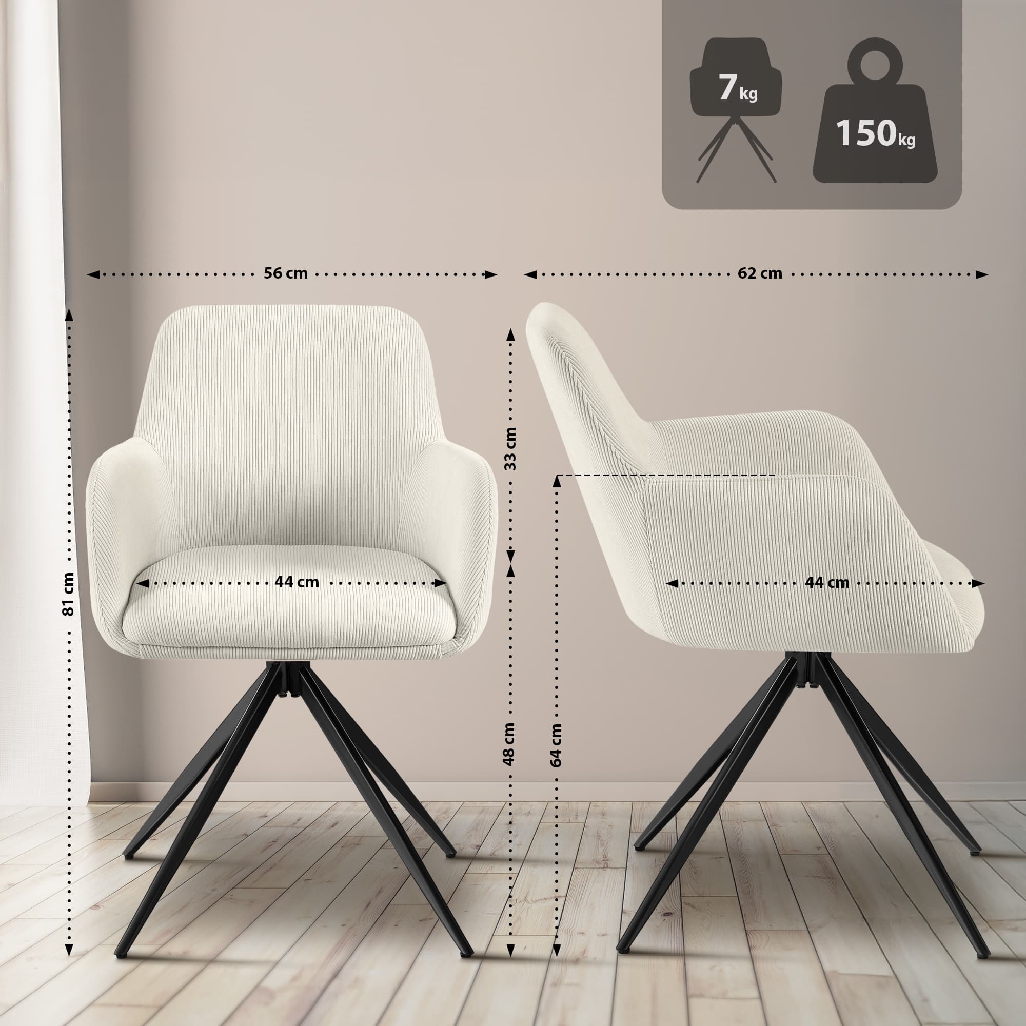 Silla de comedor Olema Cord