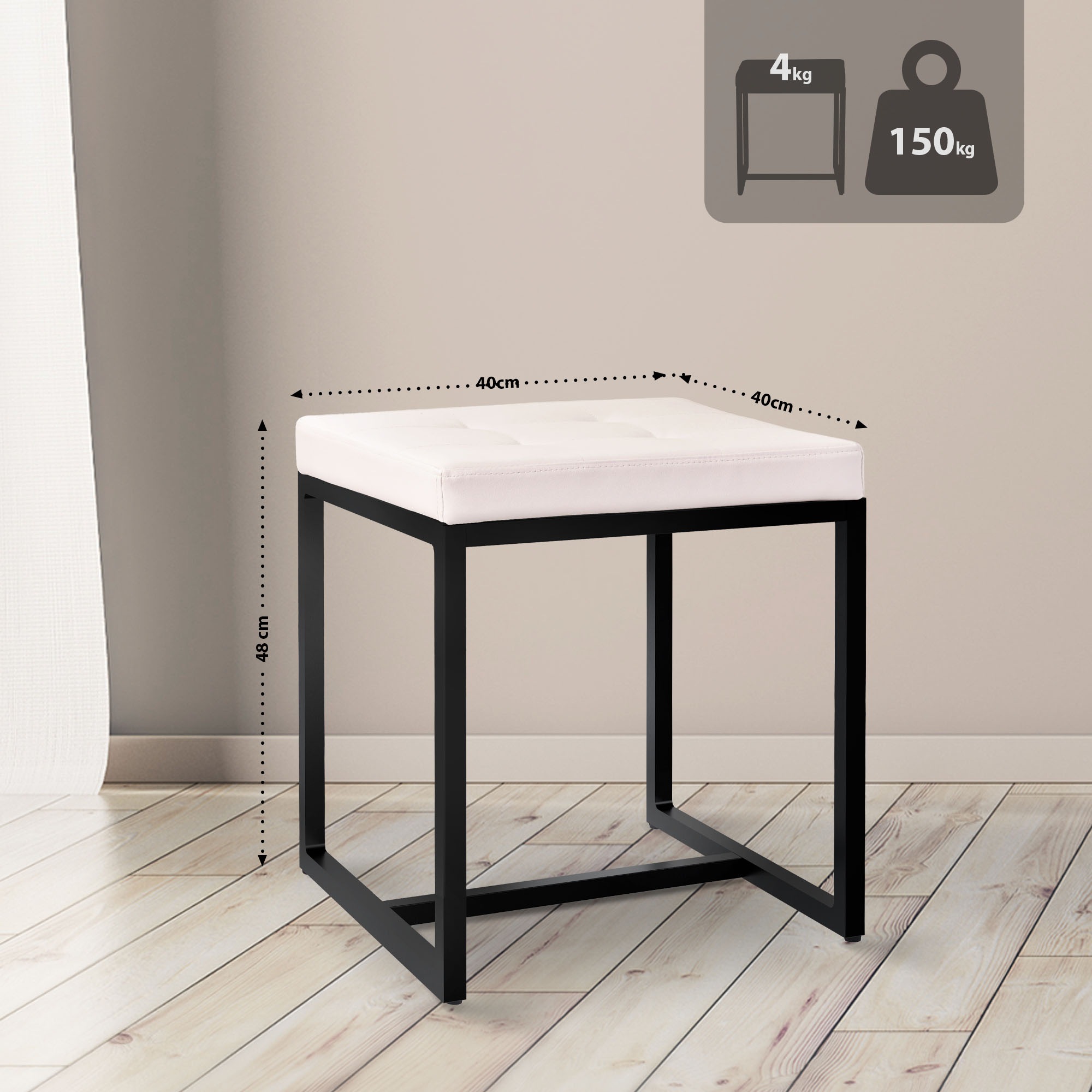 Taburete Barci con marco negro