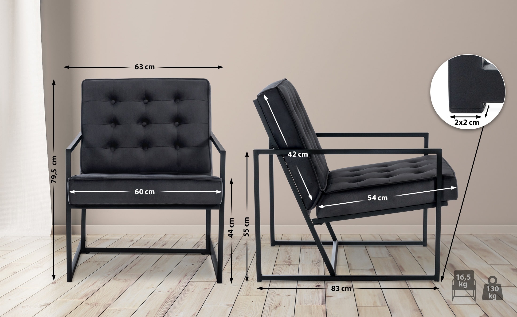 Sillón Avon en terciopelo