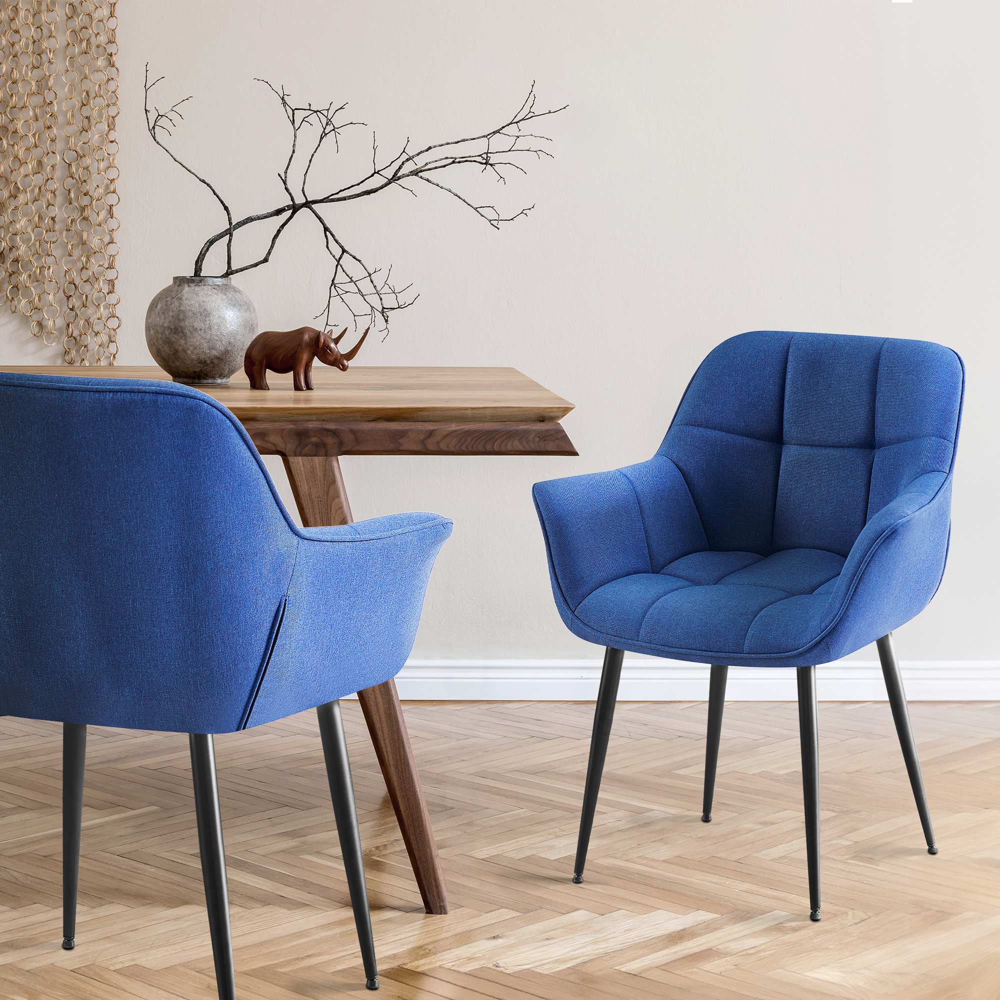 Silla de comedor Roseville en tela o polipiel