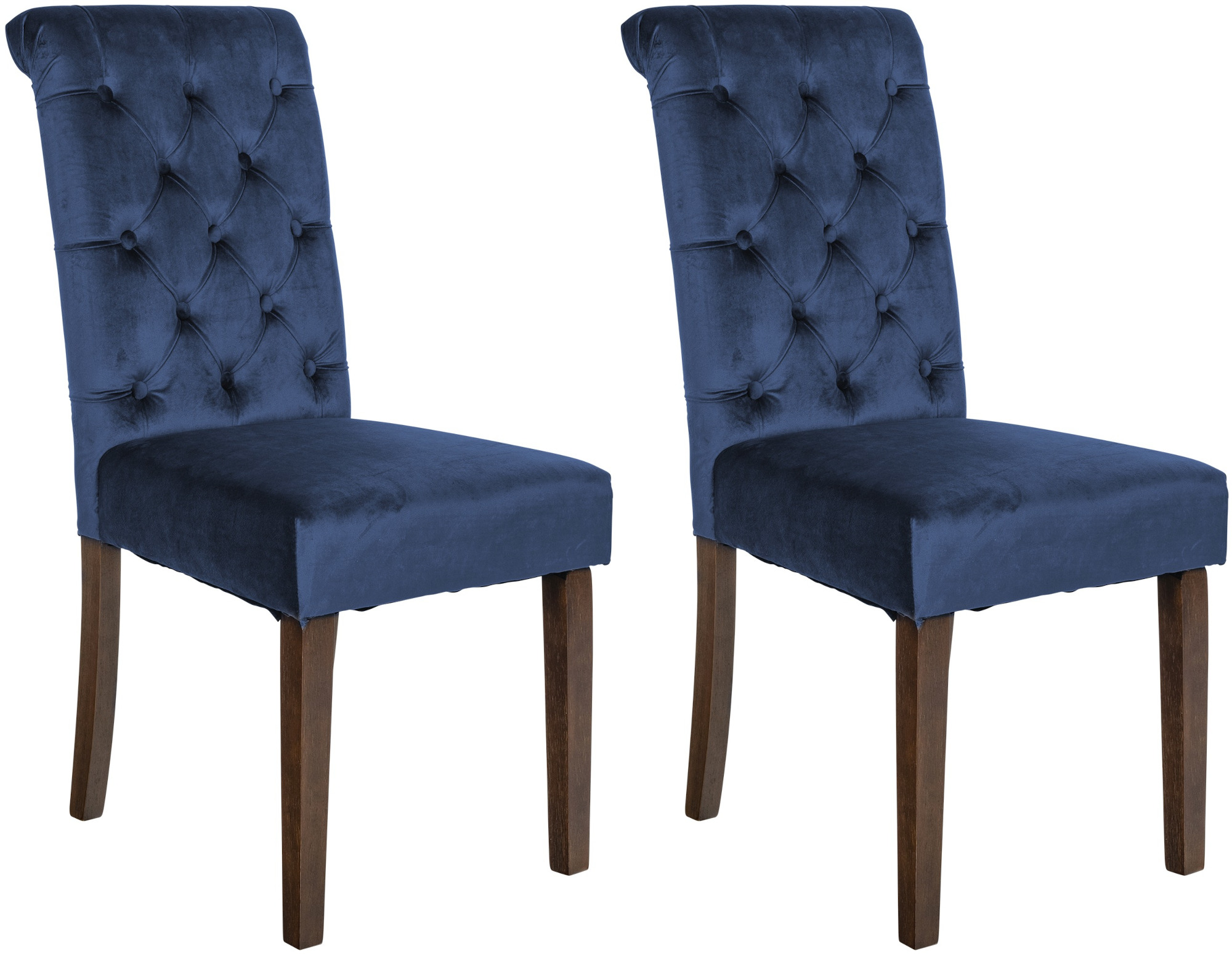 Set de 2 sillas de comedor Lisburn en tela o terciopelo