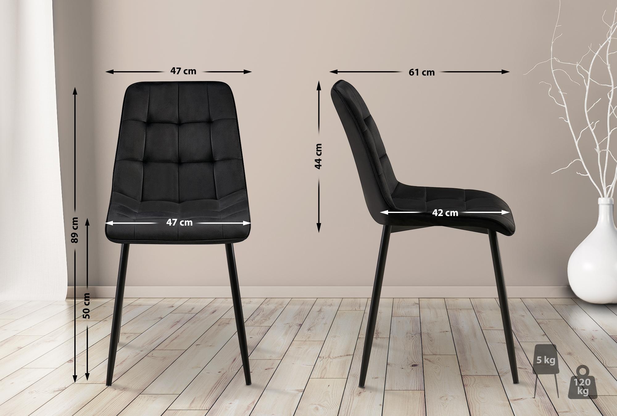 Lote de 2 sillas de comedor Funda de terciopelo Gifford