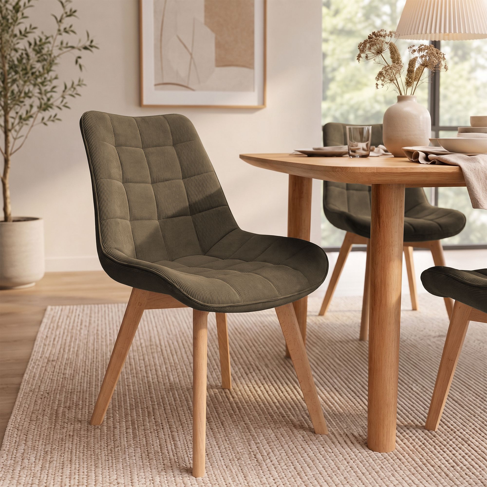 Silla de comedor Brook de pana