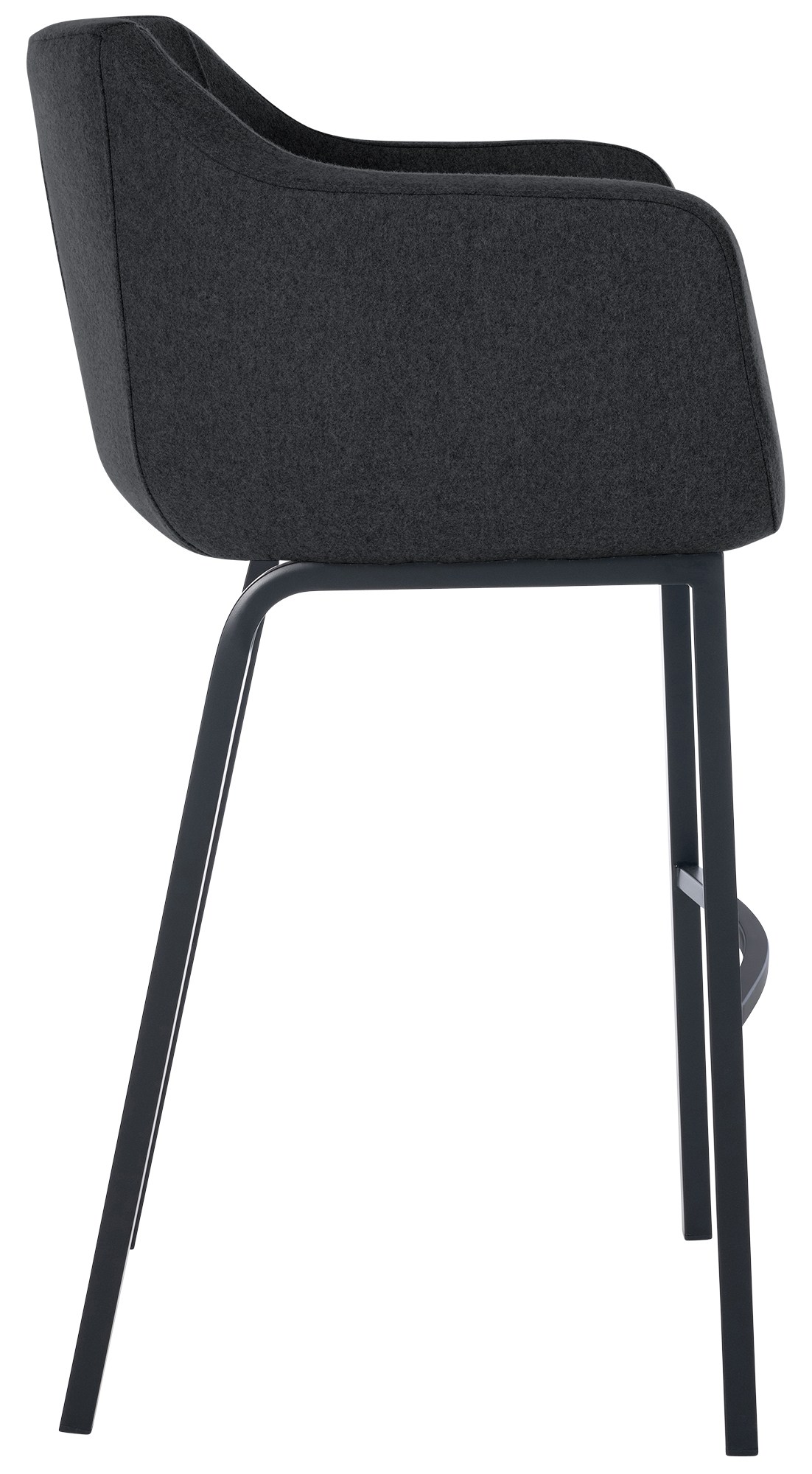 Taburete de bar Monea en fieltro & base de 4 patas