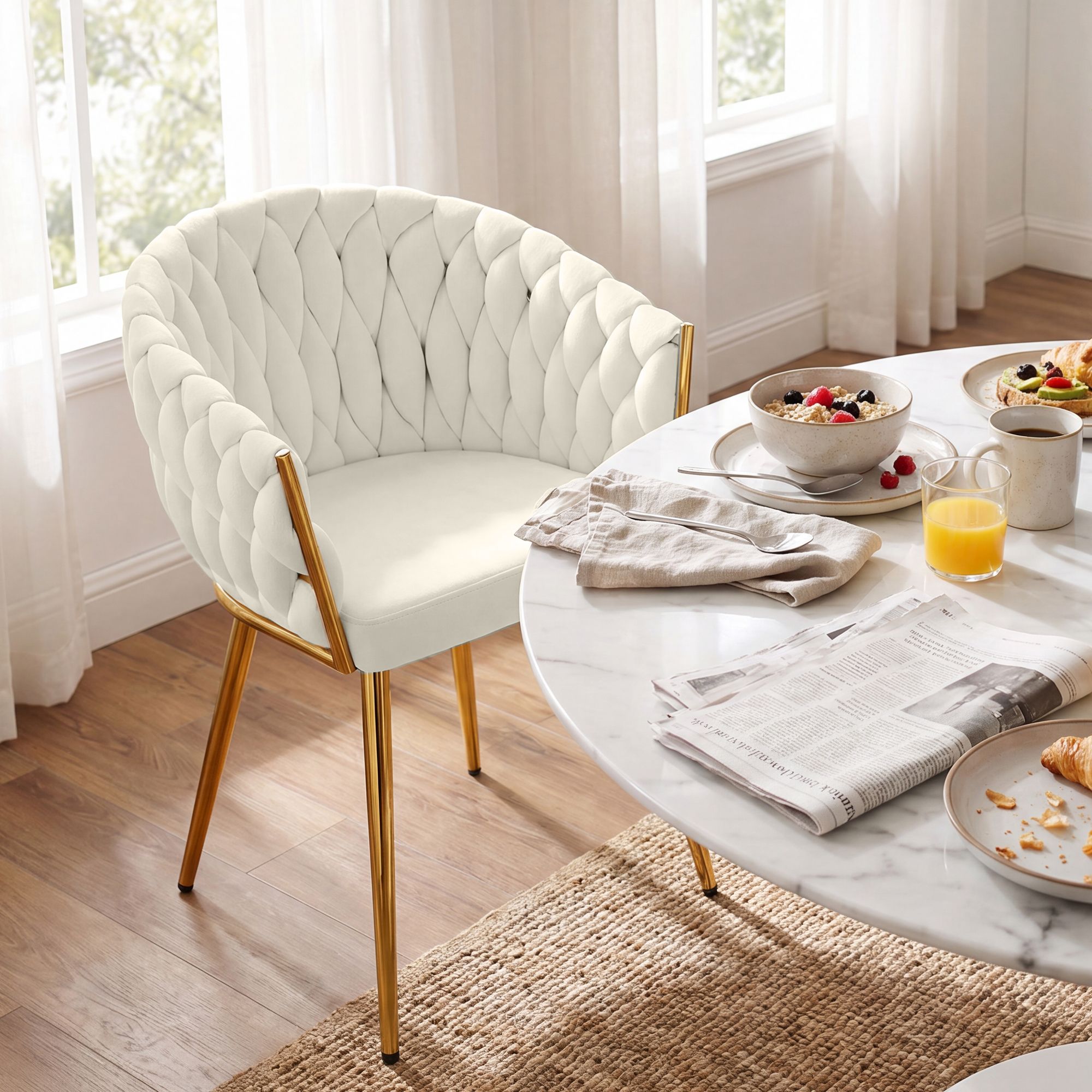 Silla de comedor Molise terciopelo dorado elegante y cómoda para tu hogar