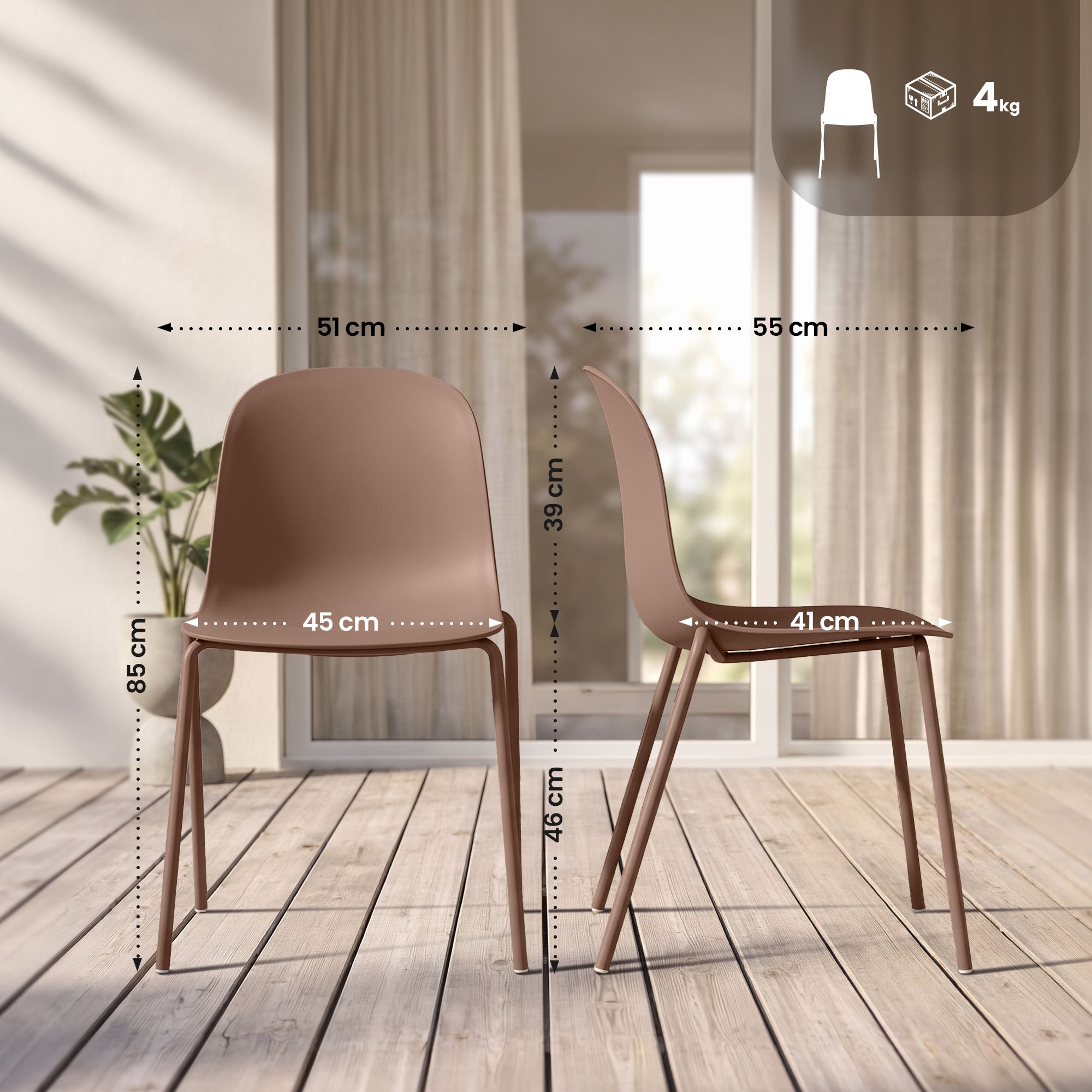 Silla Hardin: diseño moderno, estructura resistente y asiento cómodo para cualquier espacio del hogar