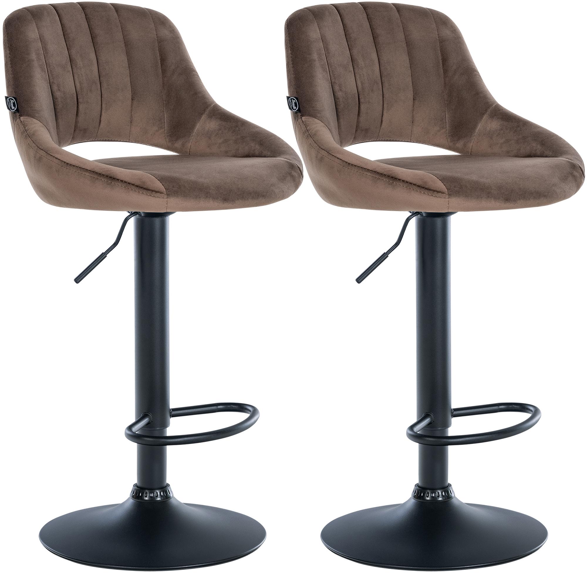 Juego de 2 taburetes de bar Milet de terciopelo