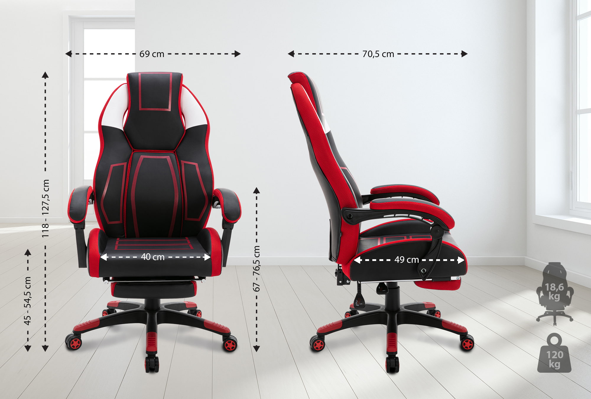 Silla de oficina Clovis en polipiel