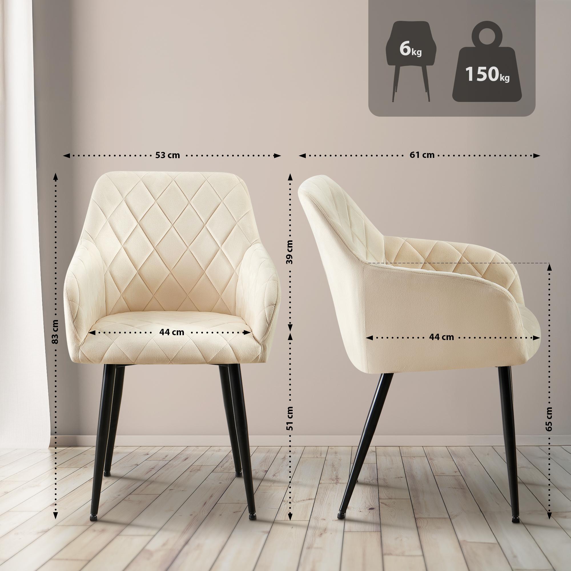 Silla de comedor Monett terciopelo