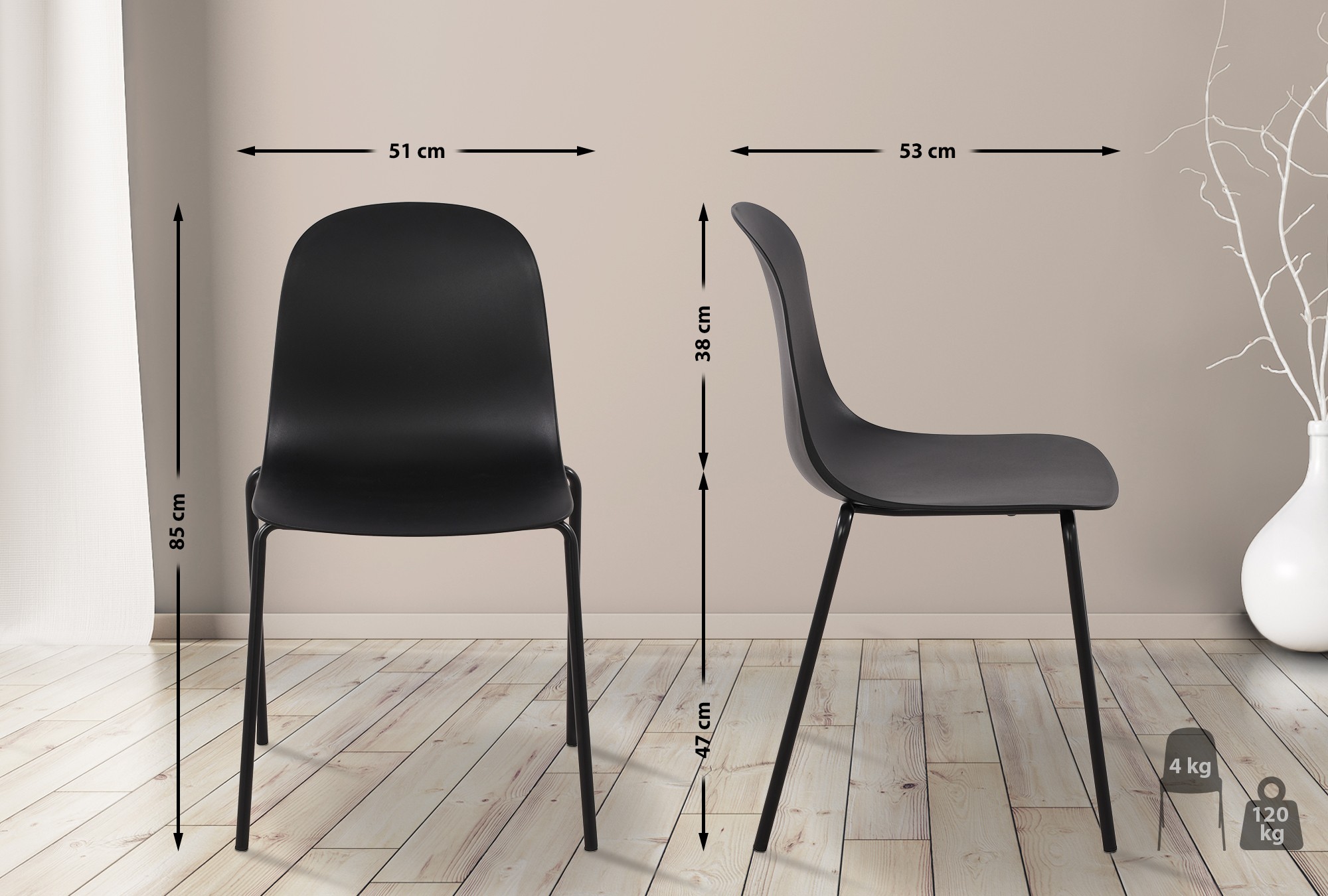 Silla Hardin apilable