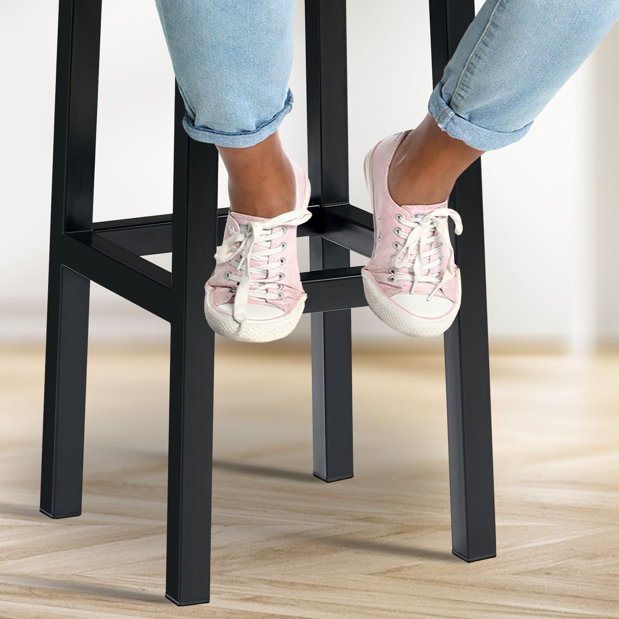 Taburete de bar Taylor Altura del asiento 83 cm Estructura de metal negro