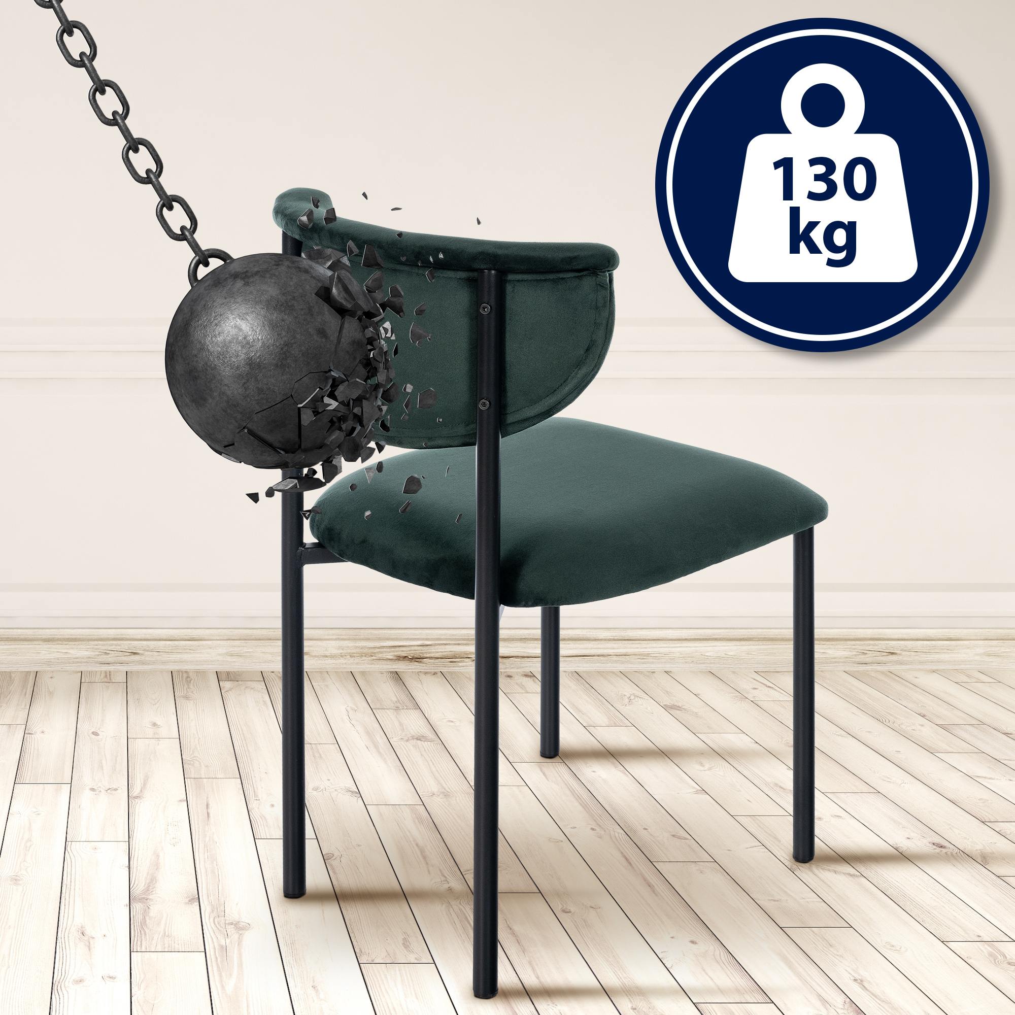 Juego de 2 sillas de comedor Gambell terciopelo
