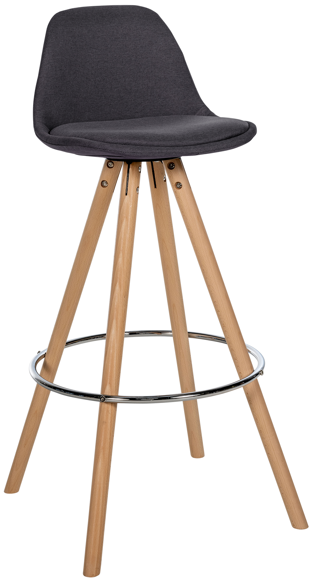 Taburete de bar Corbin de tela con base de 4 patas redondas