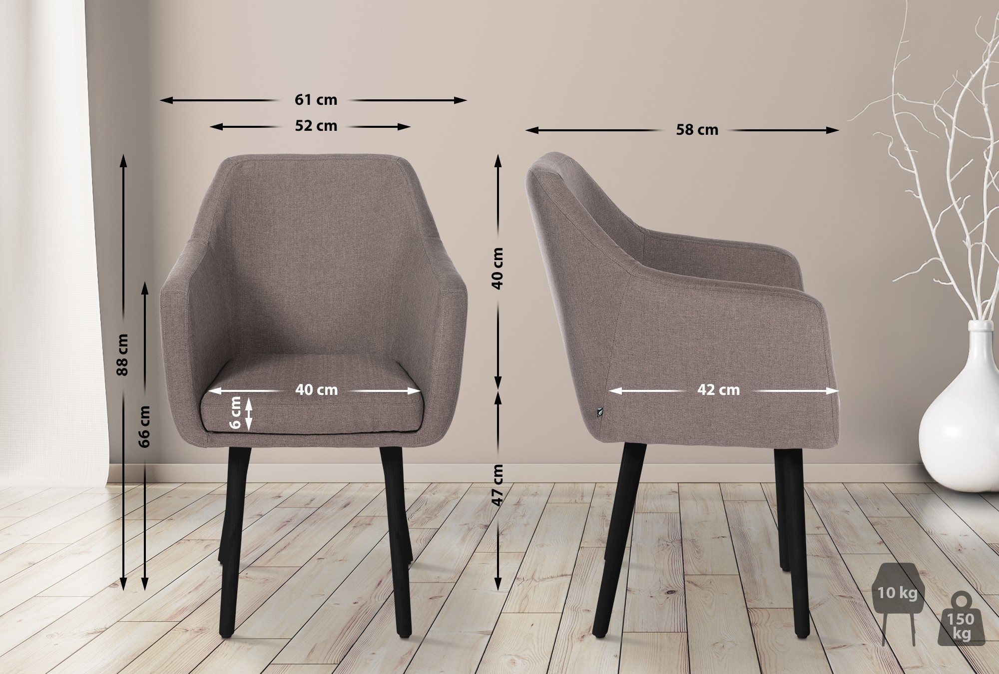 Silla De Salón Utrecht En Tela