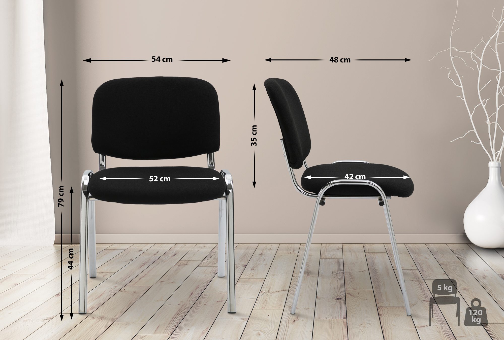 Silla De Conferencia Ken Chrom En Tela