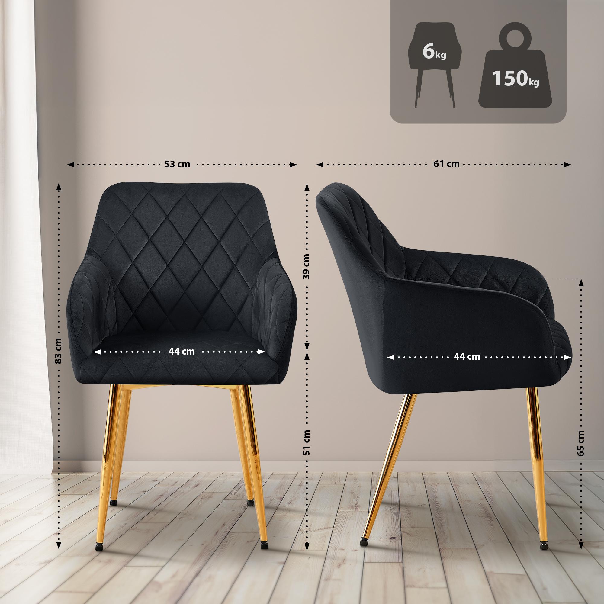 Silla de comedor Monett terciopelo