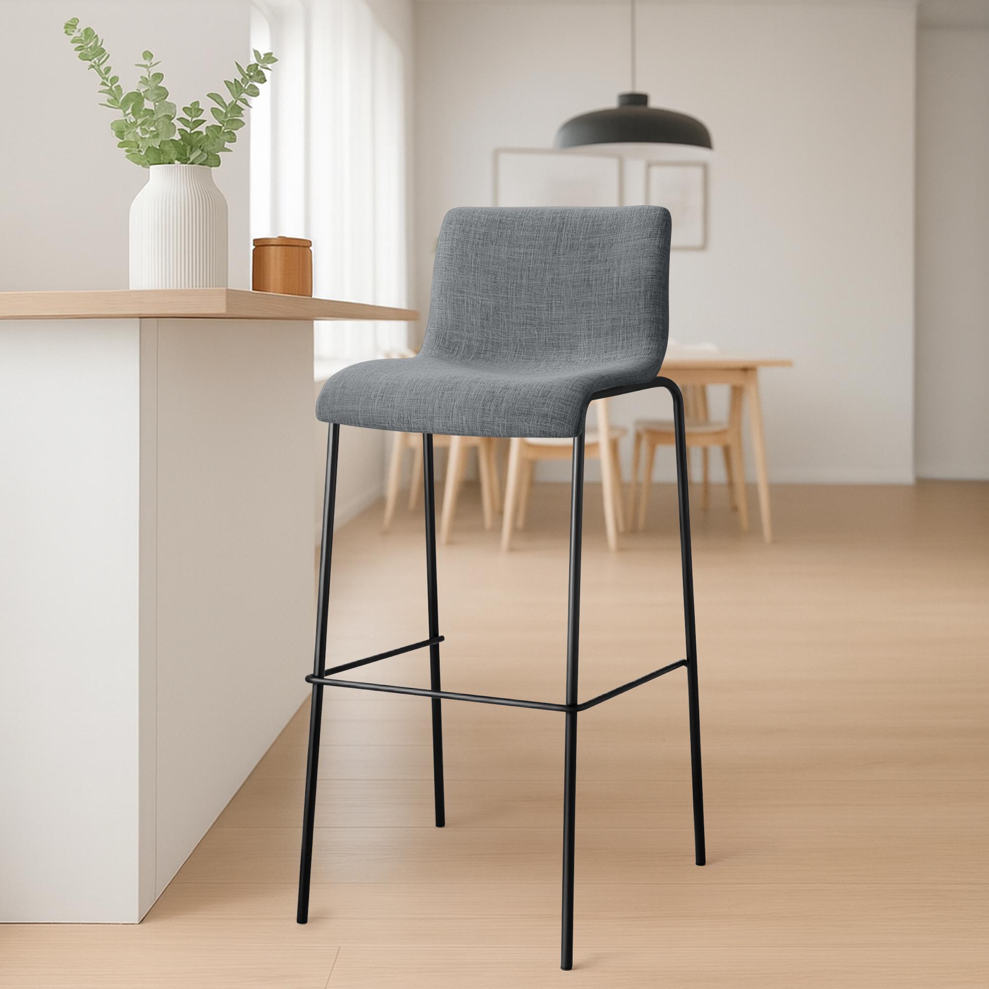 Taburete de bar Hover de tela con base de cuatro patas