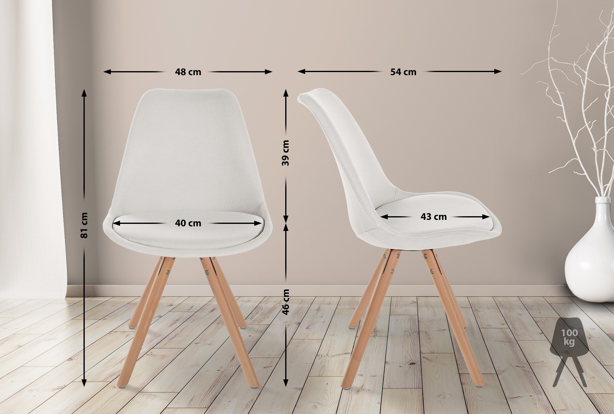 Set de 4 Butacas de salón Sofia en tela