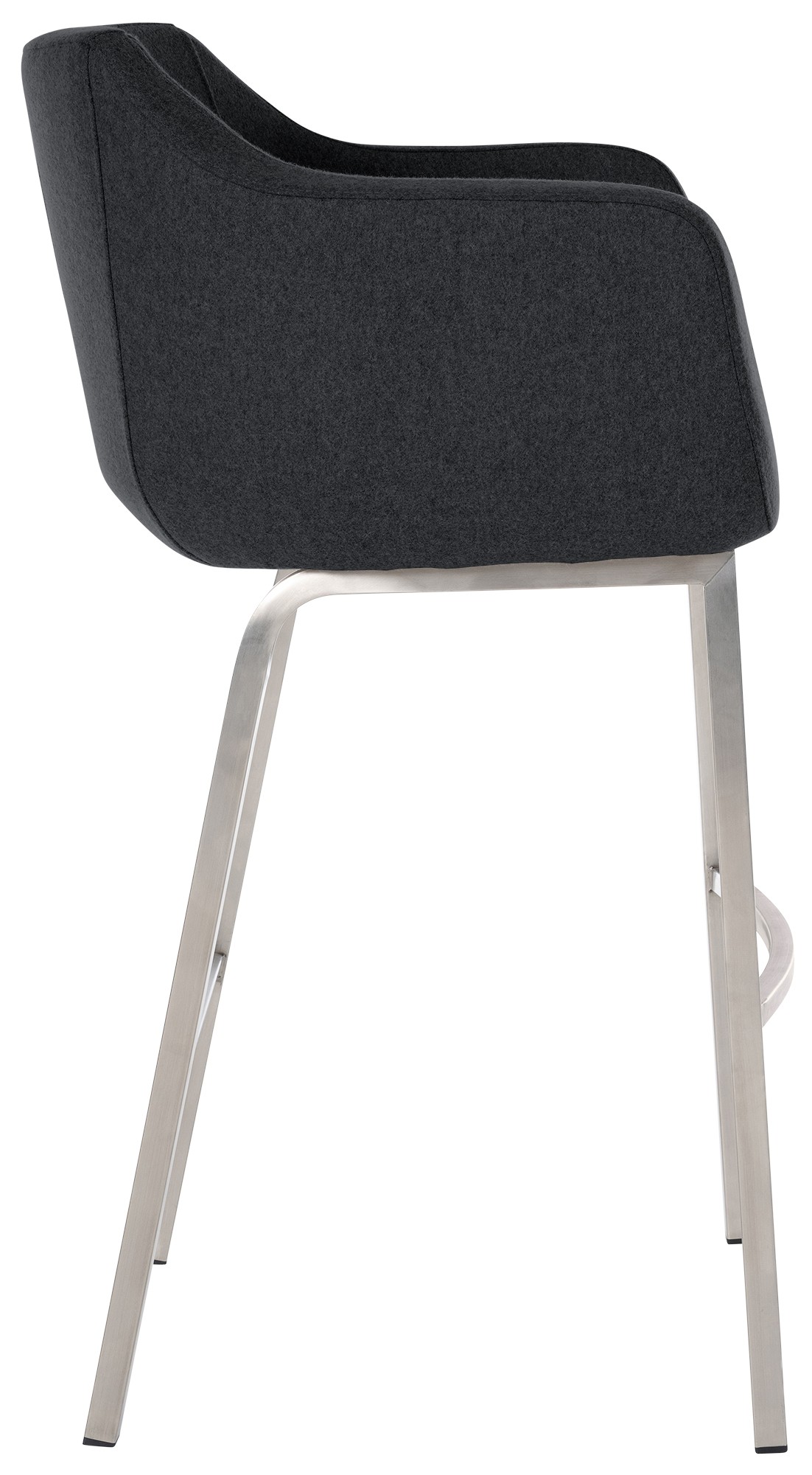 Taburete de bar Monea en fieltro & base de 4 patas