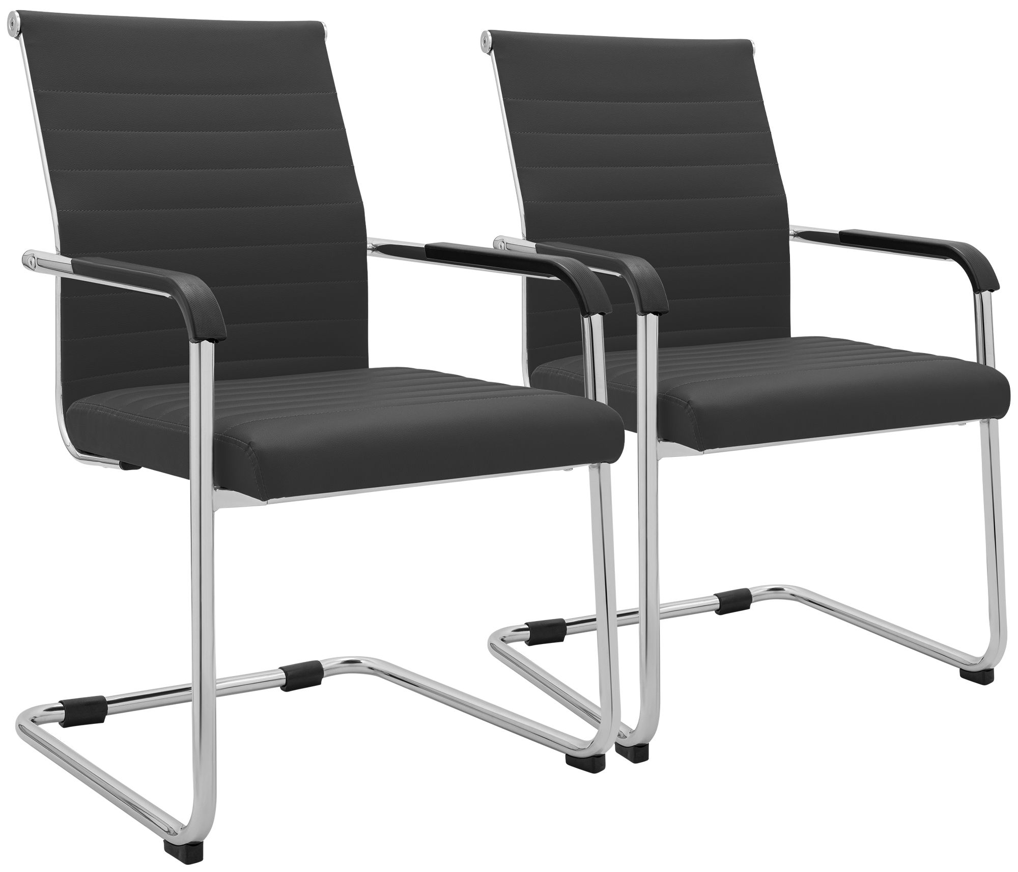 Juego de 2 sillas cantilever Hakon con efecto piel