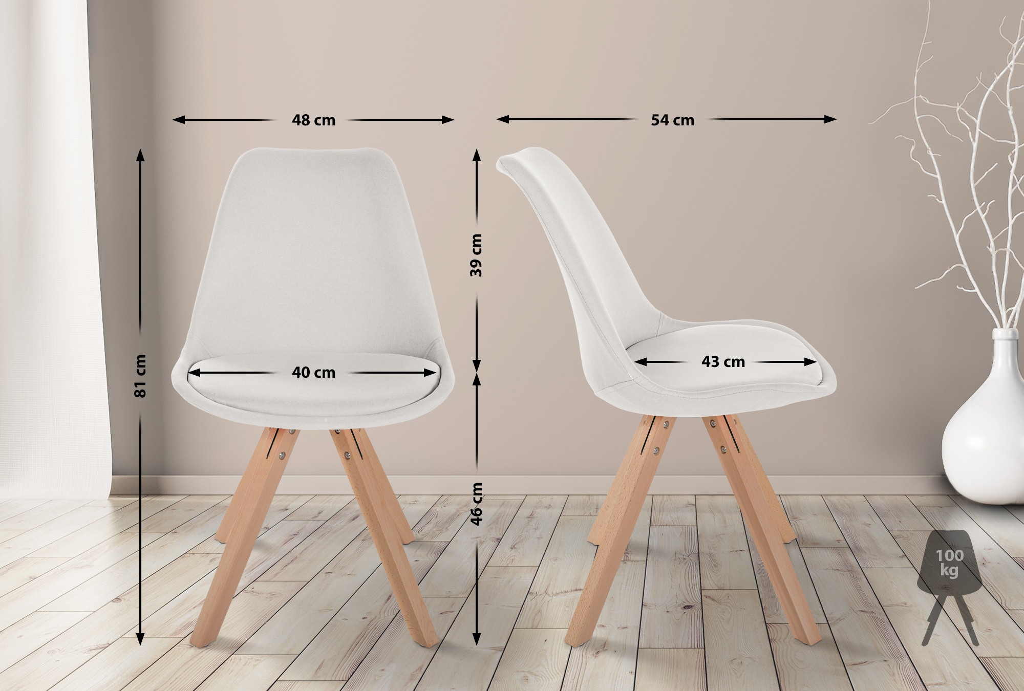 Set de 4 Butacas de salón Sofia en tela