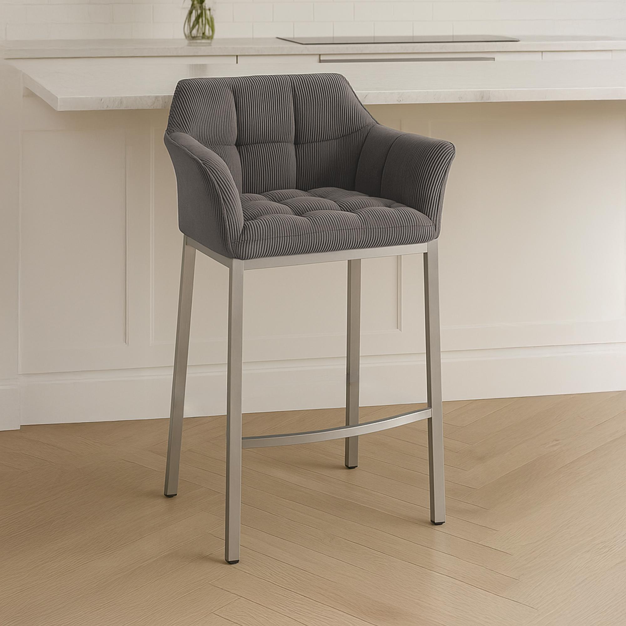 Taburete de bar Damaso Cord con base de cuatro patas