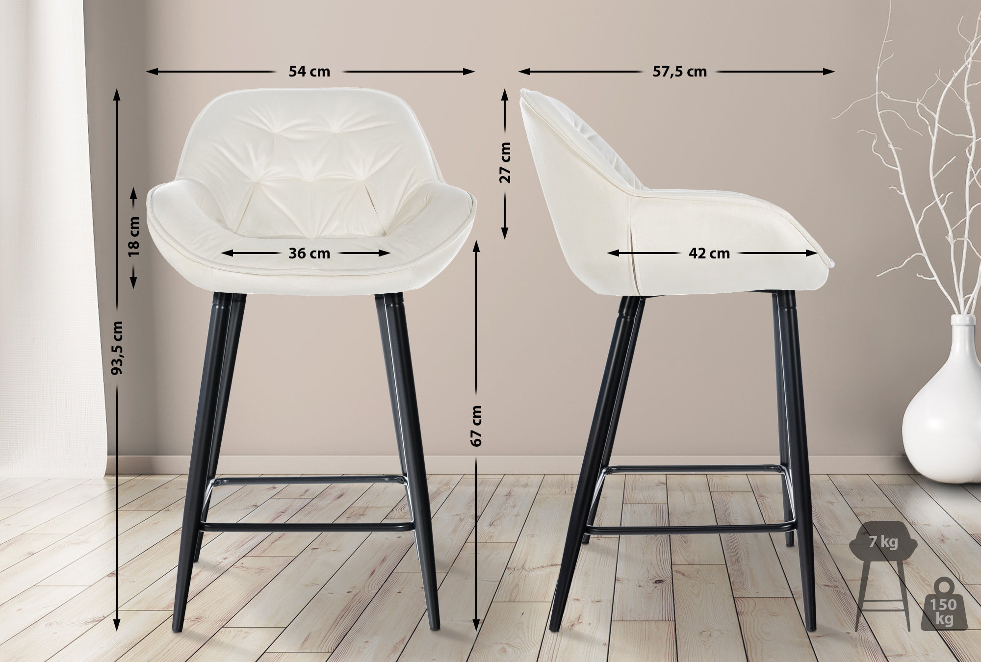 Set de 2 Taburetes de bar Gibson
